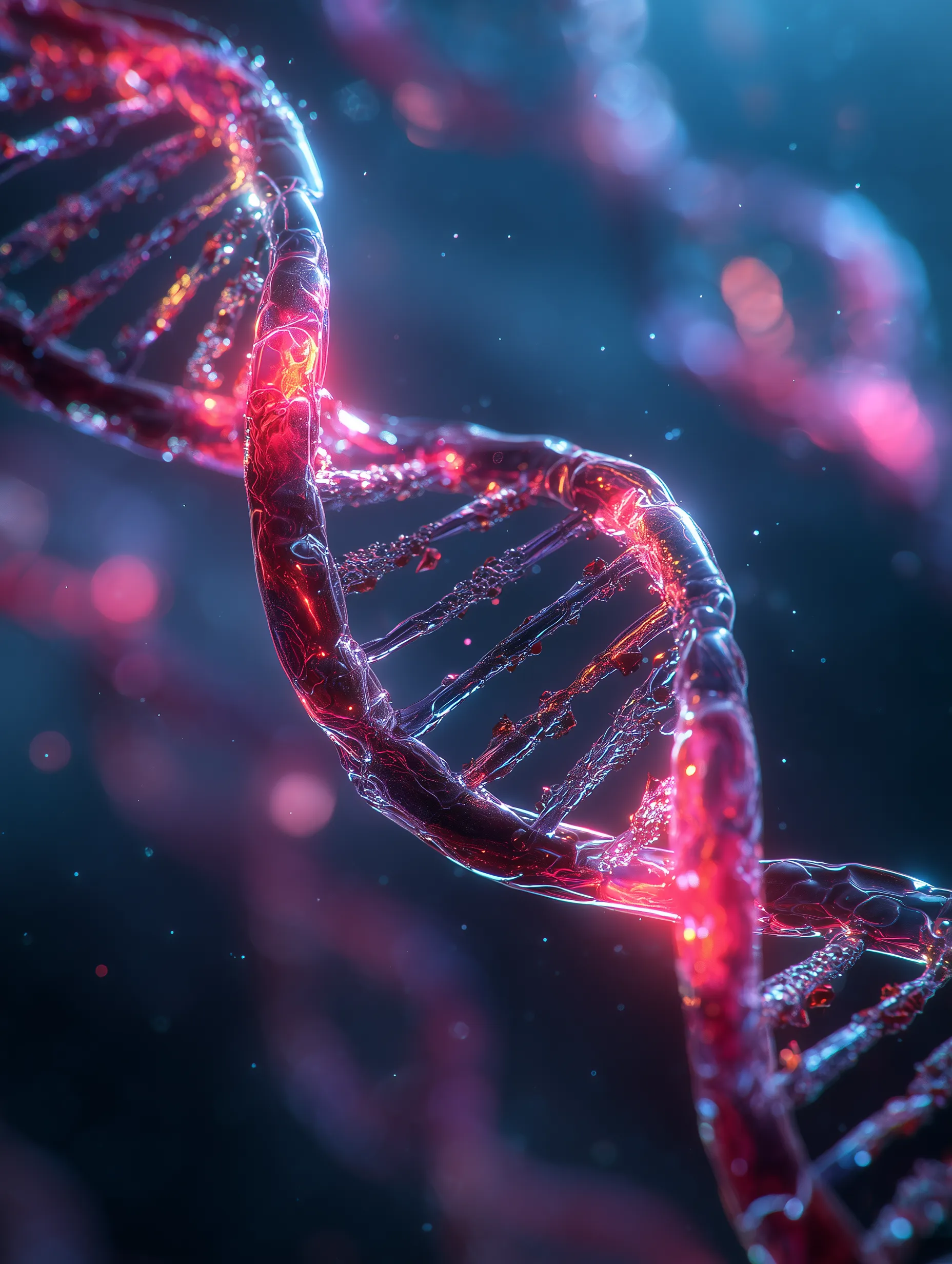 Glowing DNA Helix Visualization