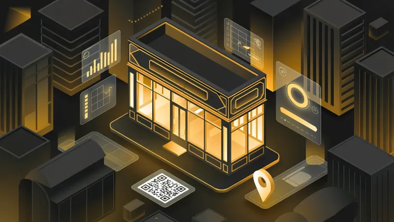 Isometric Smart Storefront in Digital City