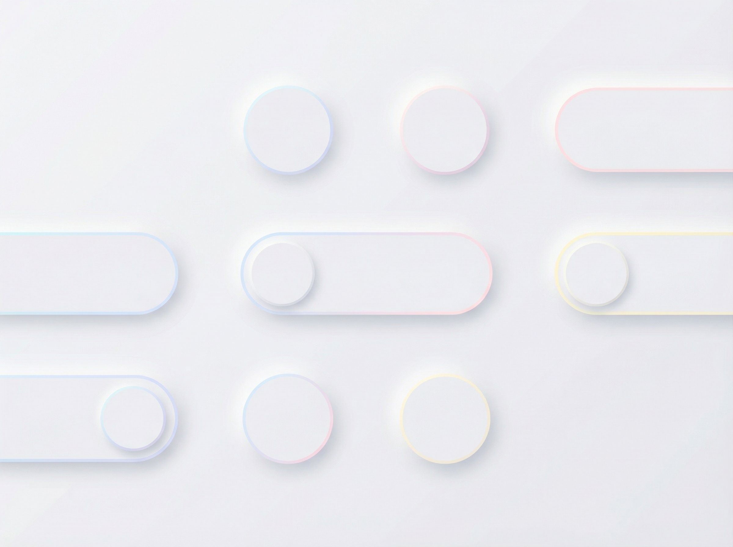 Minimal pastel UI toggle controls background