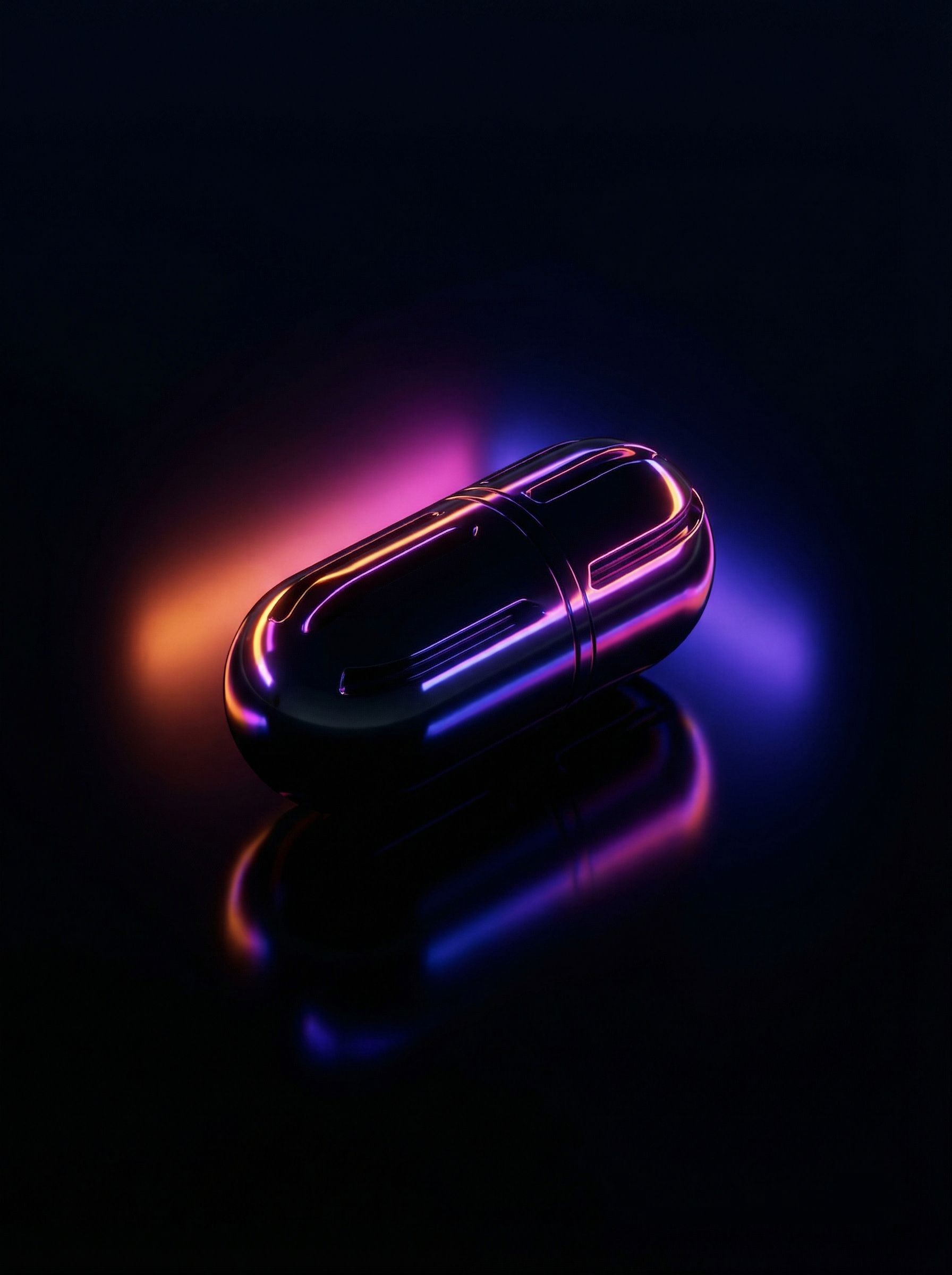 Neon capsule with futuristic glow
