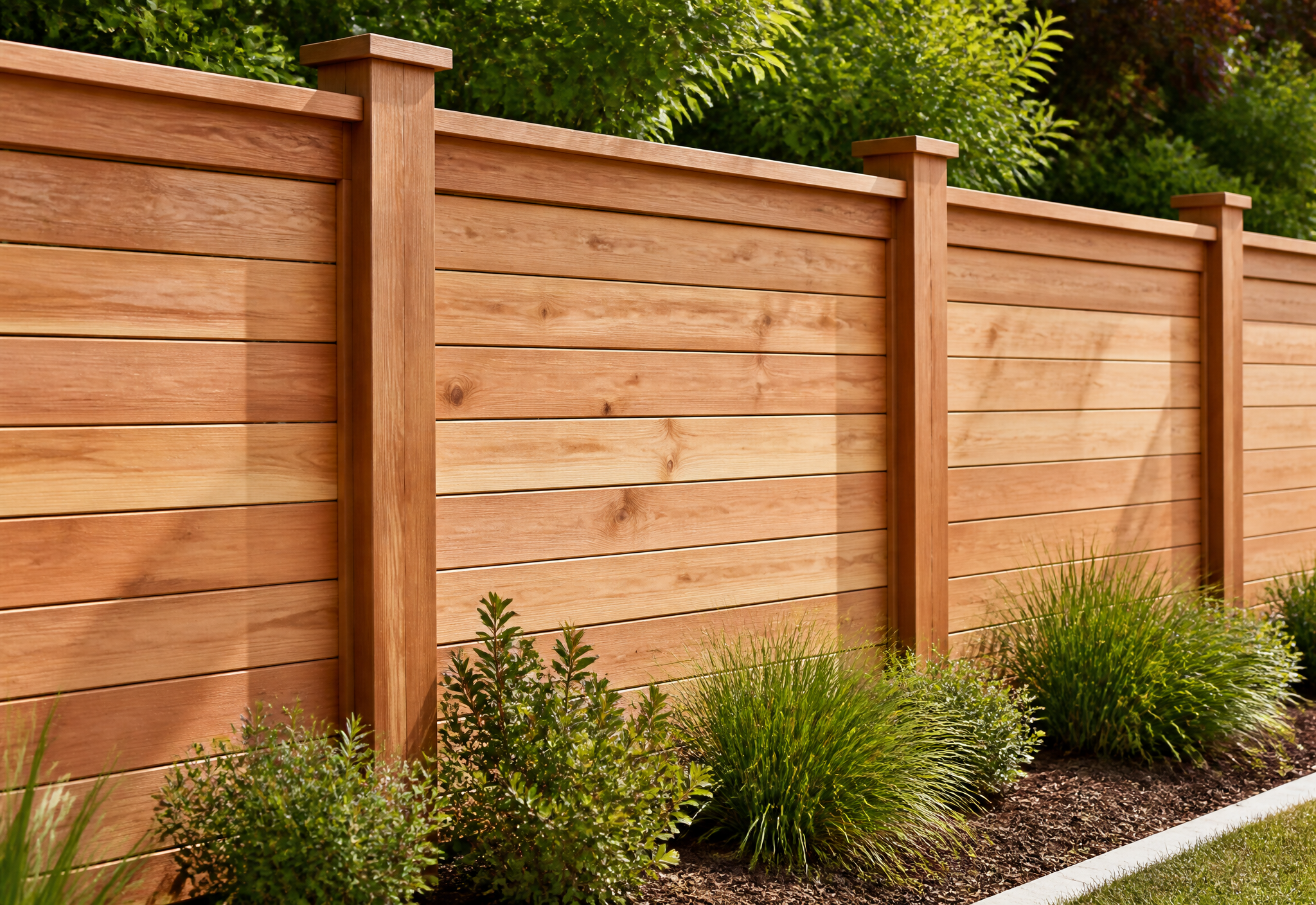 Cedar wood fence