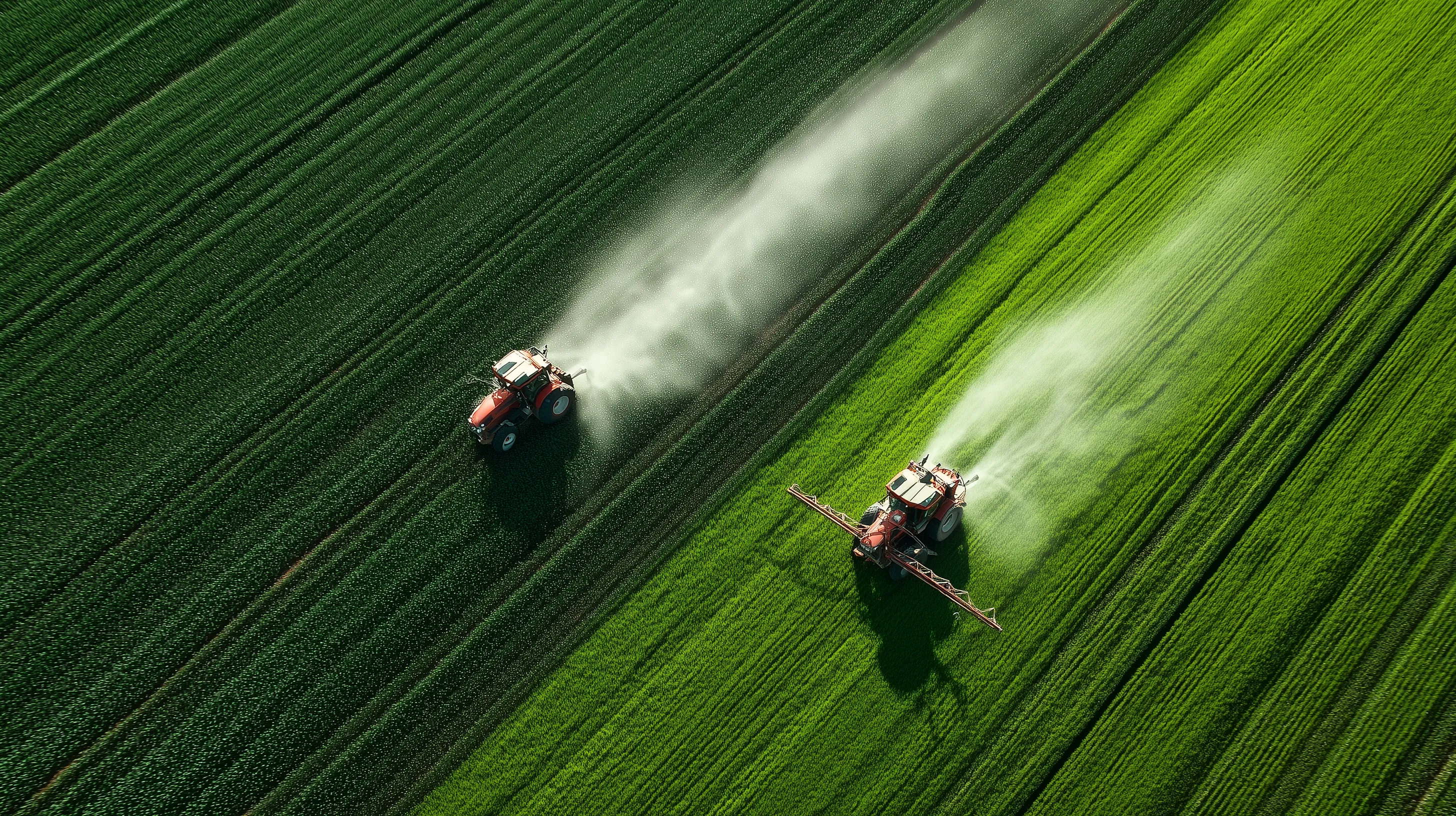 Letecký pohled na pole a zemědělskou krajinu