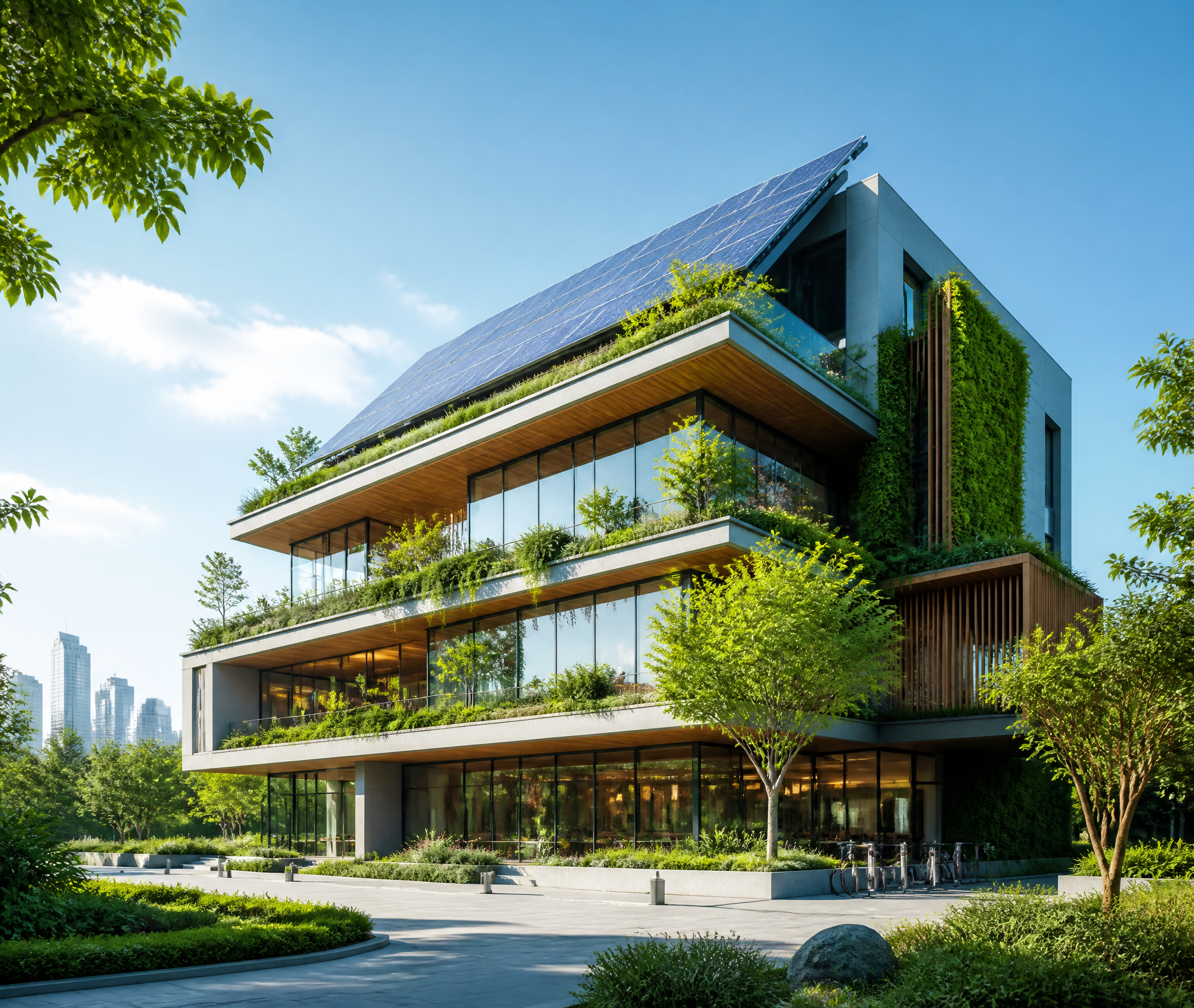 Modern Sustainable Eco-Friendly Architecture with Solar
