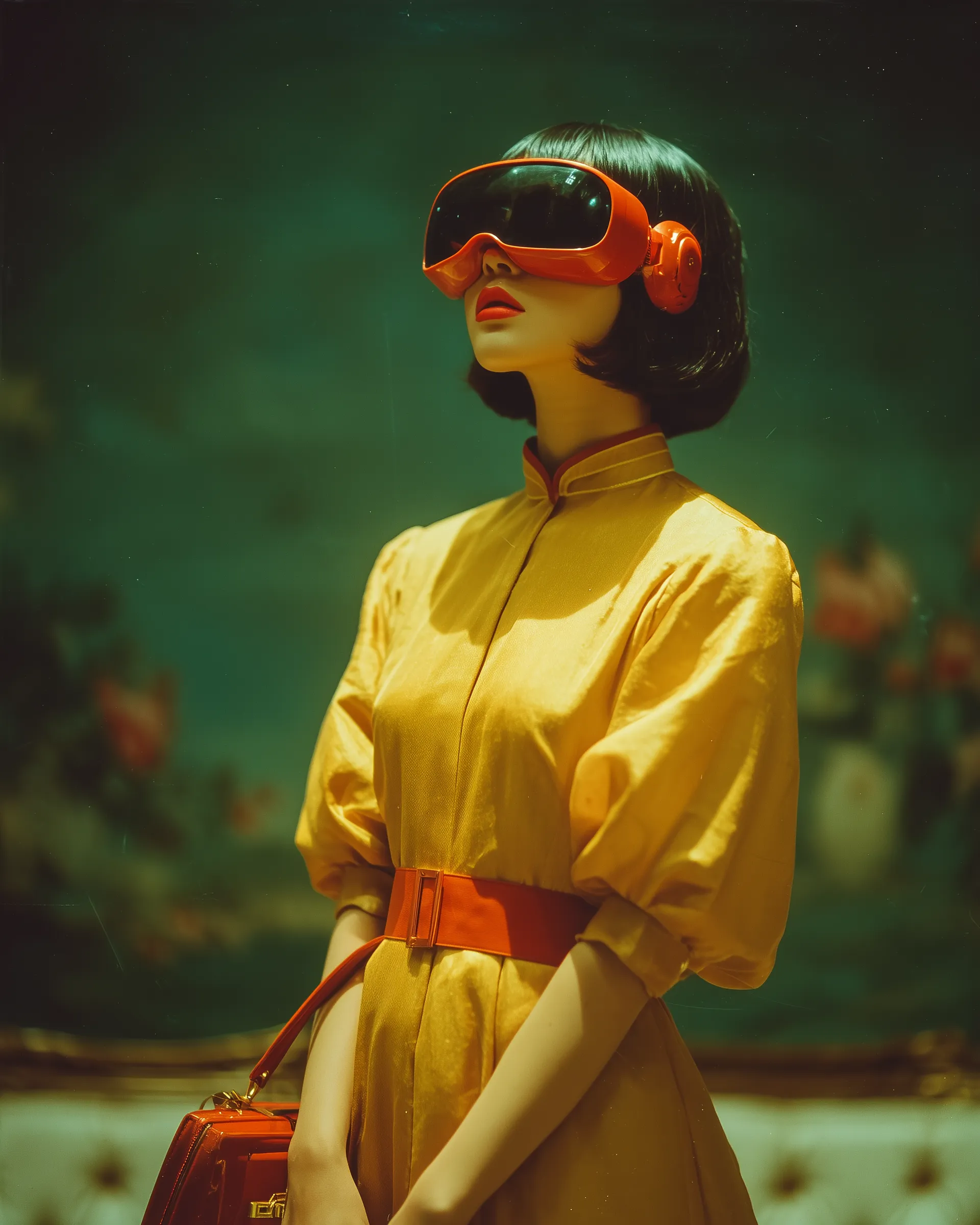 Retro Futurist Woman in VR Goggles