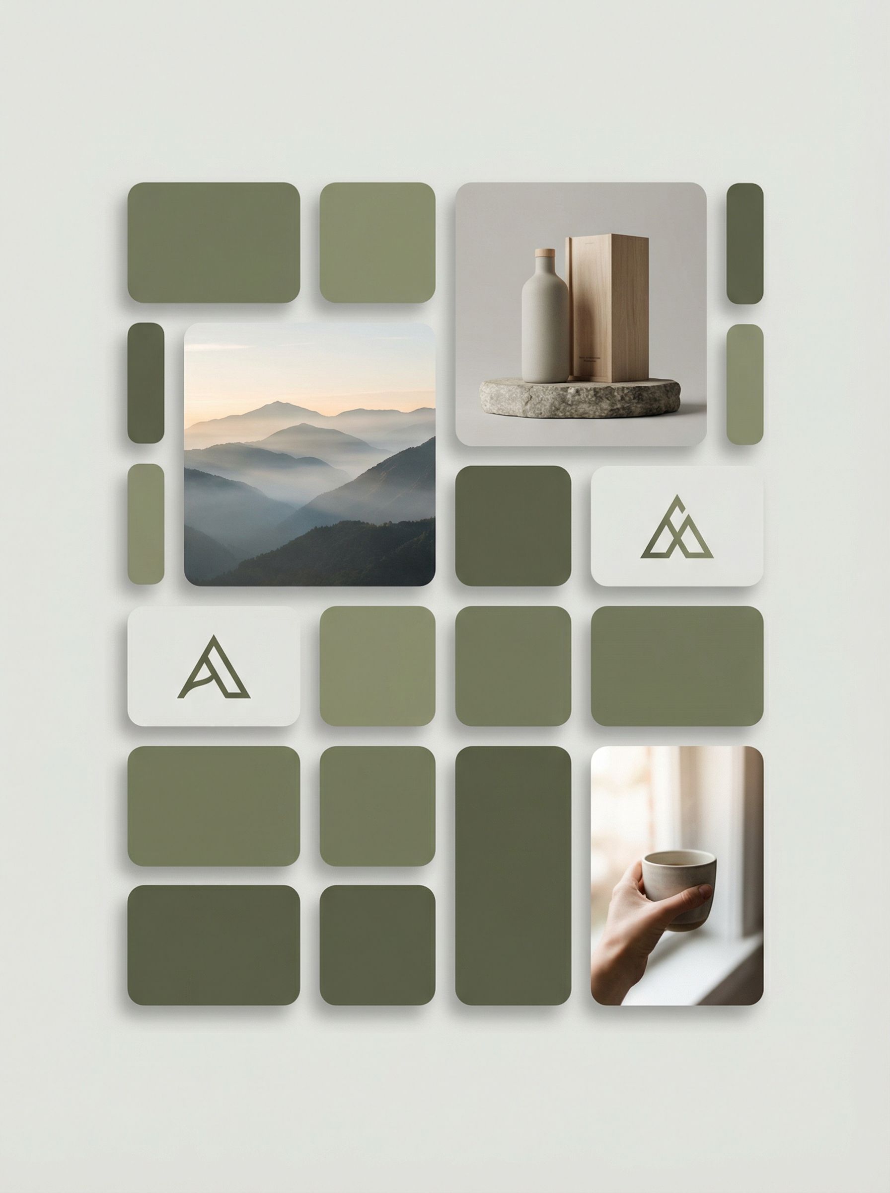 Minimal grid collage with nature and lifestyle