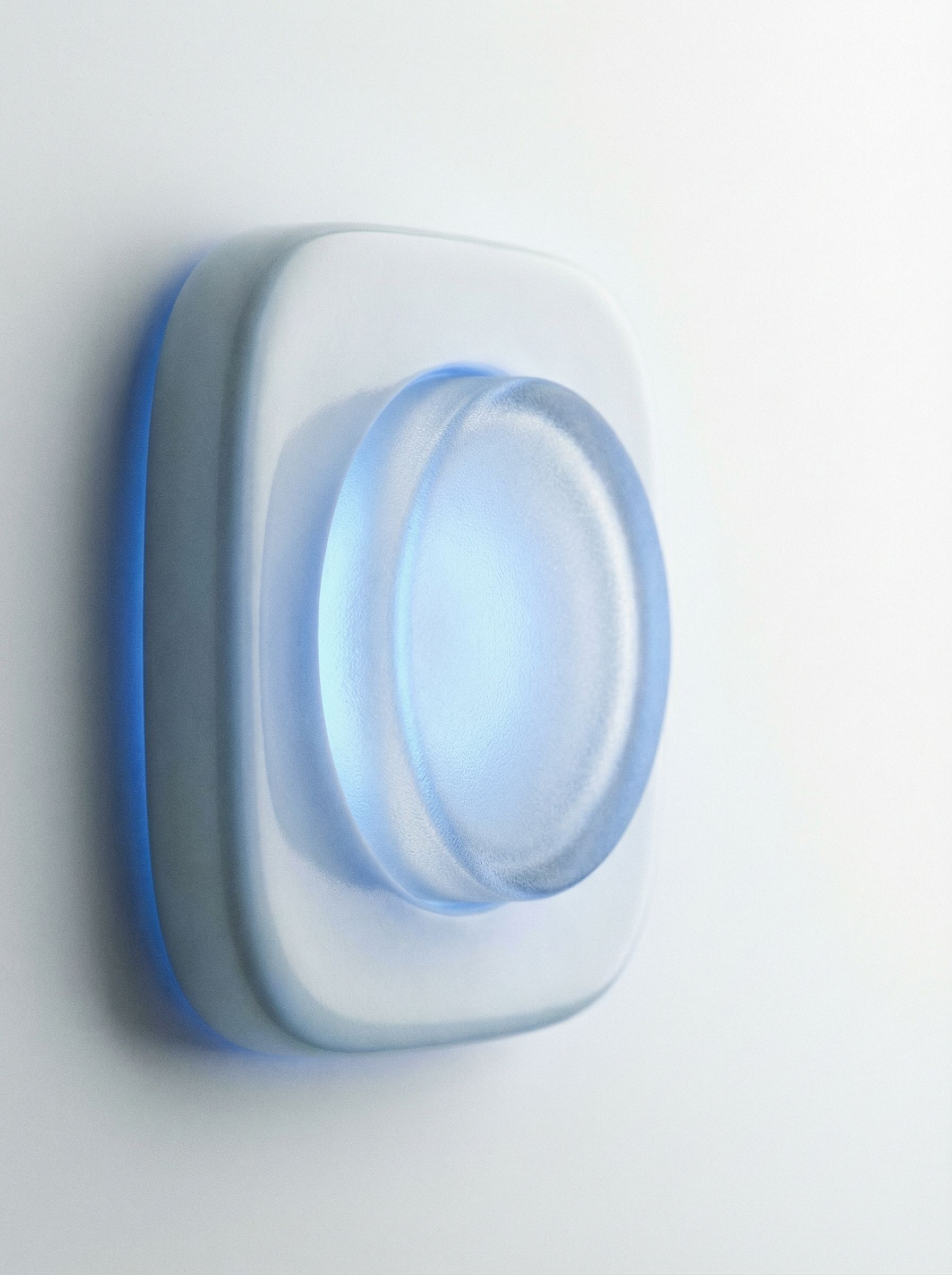 Frosted Blue Illuminated Wall Button
