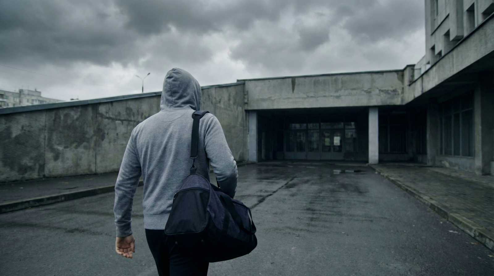 Sprinter running in dark environment