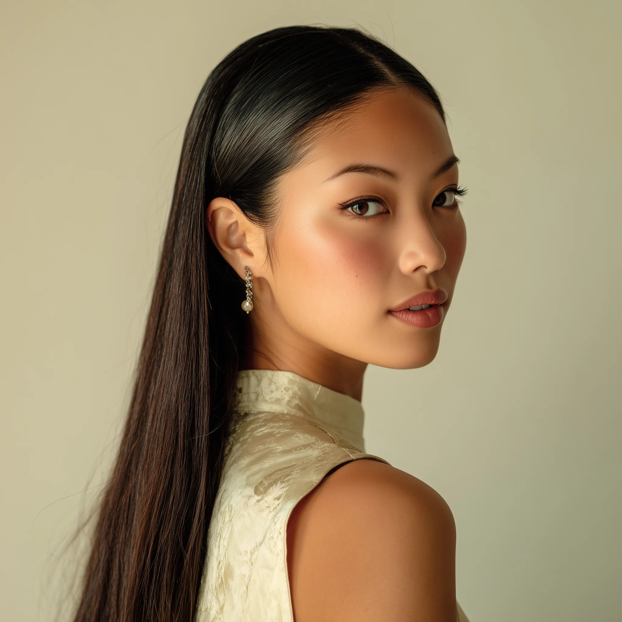 Elegant studio portrait with soft lighting