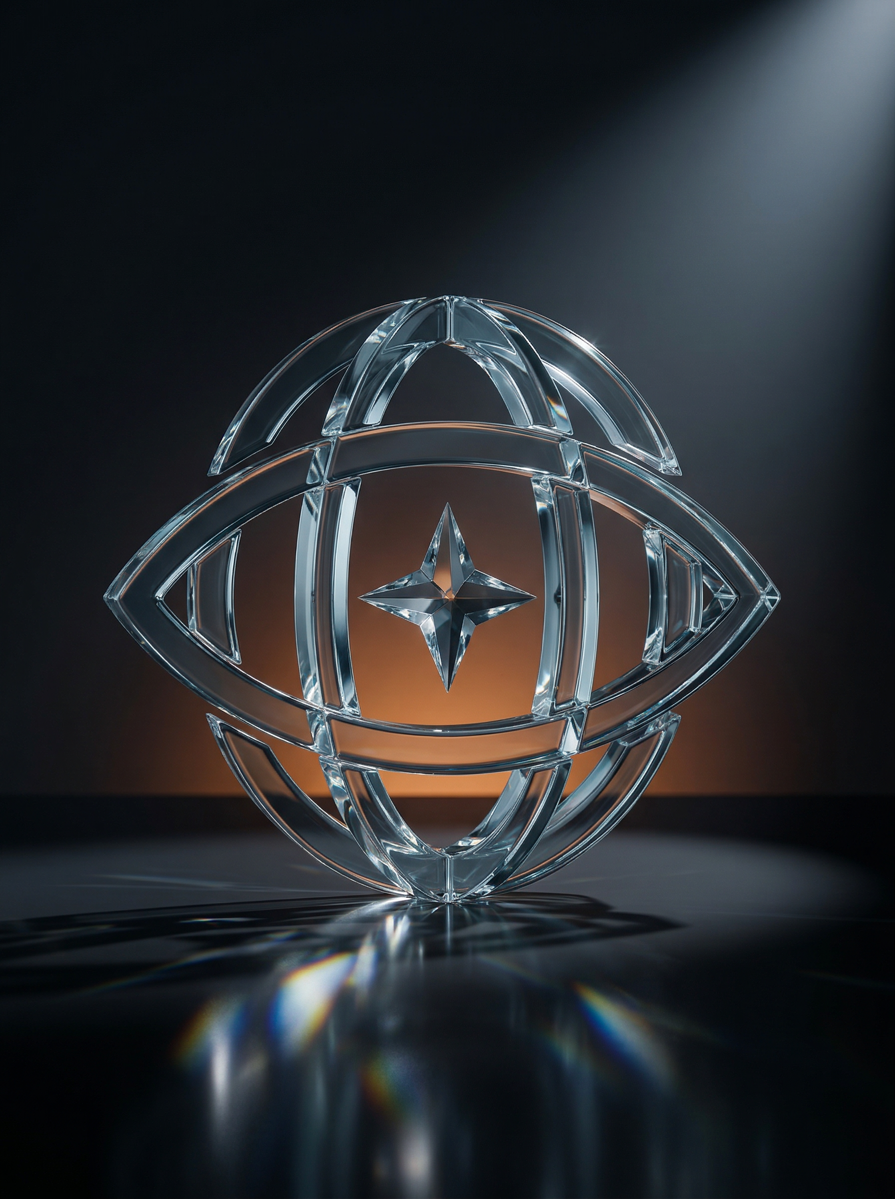 Abstract Glass Globe Emblem