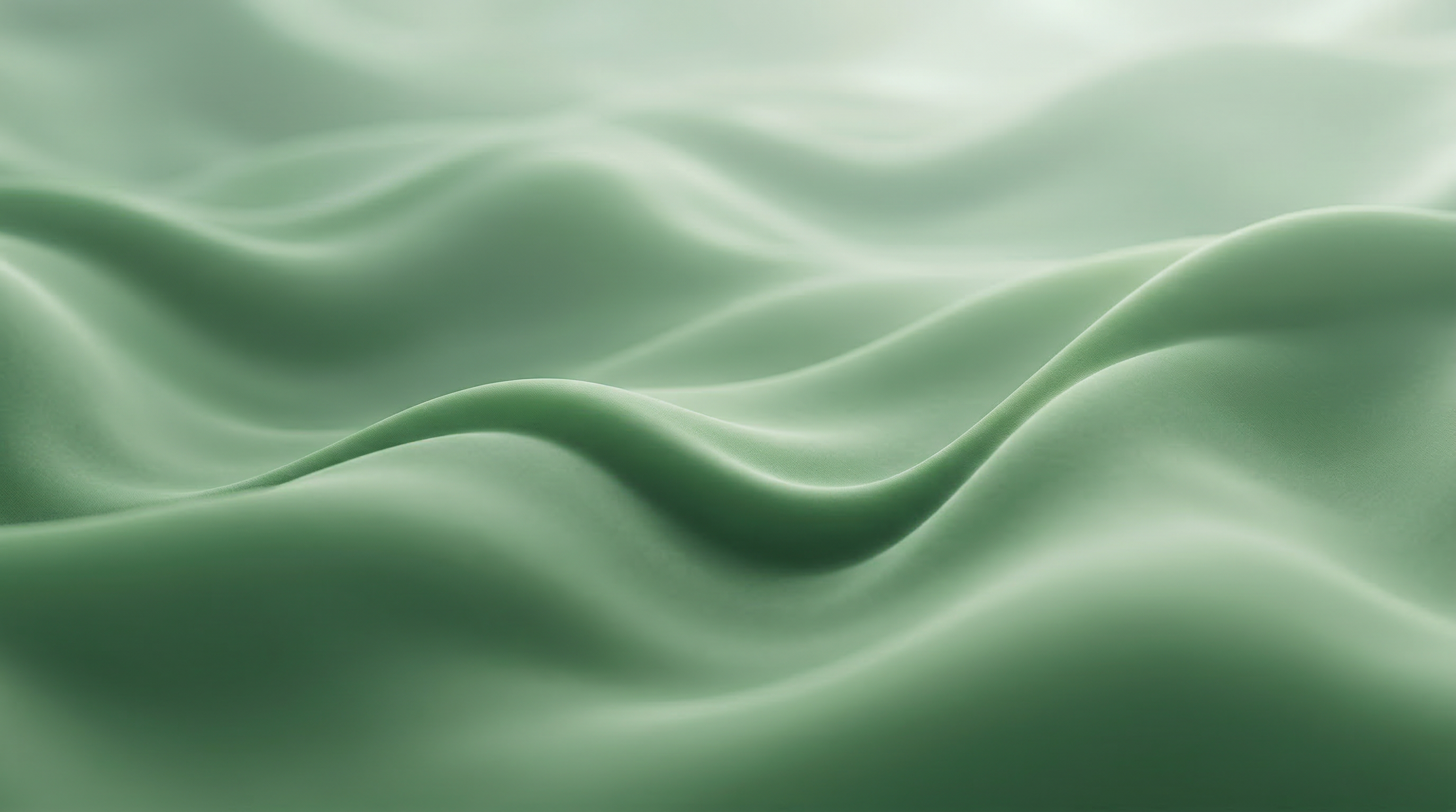 Abstract Flowing Green Silk Waves