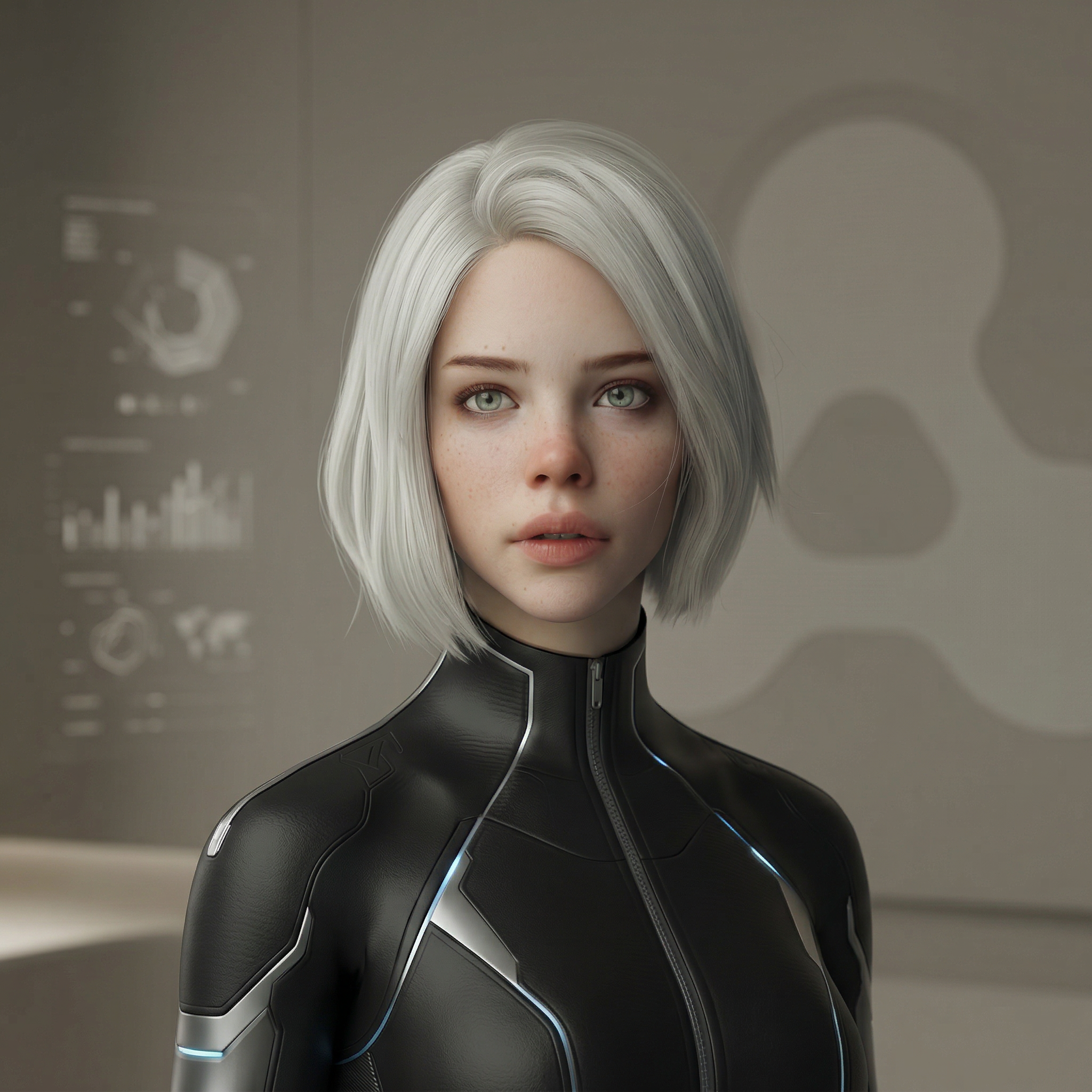 Futuristic Female Android Portrait