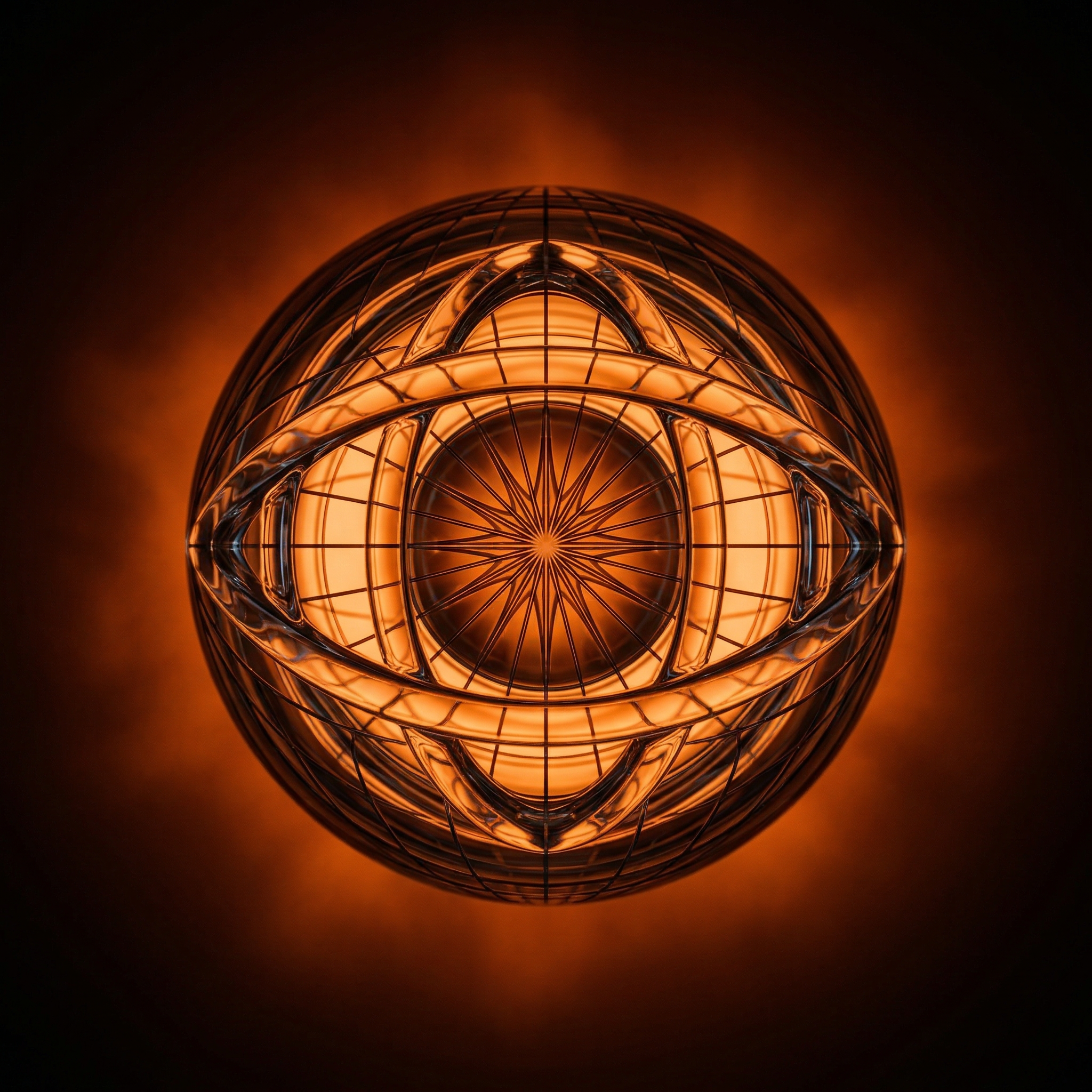 Glowing Abstract Glass Sphere