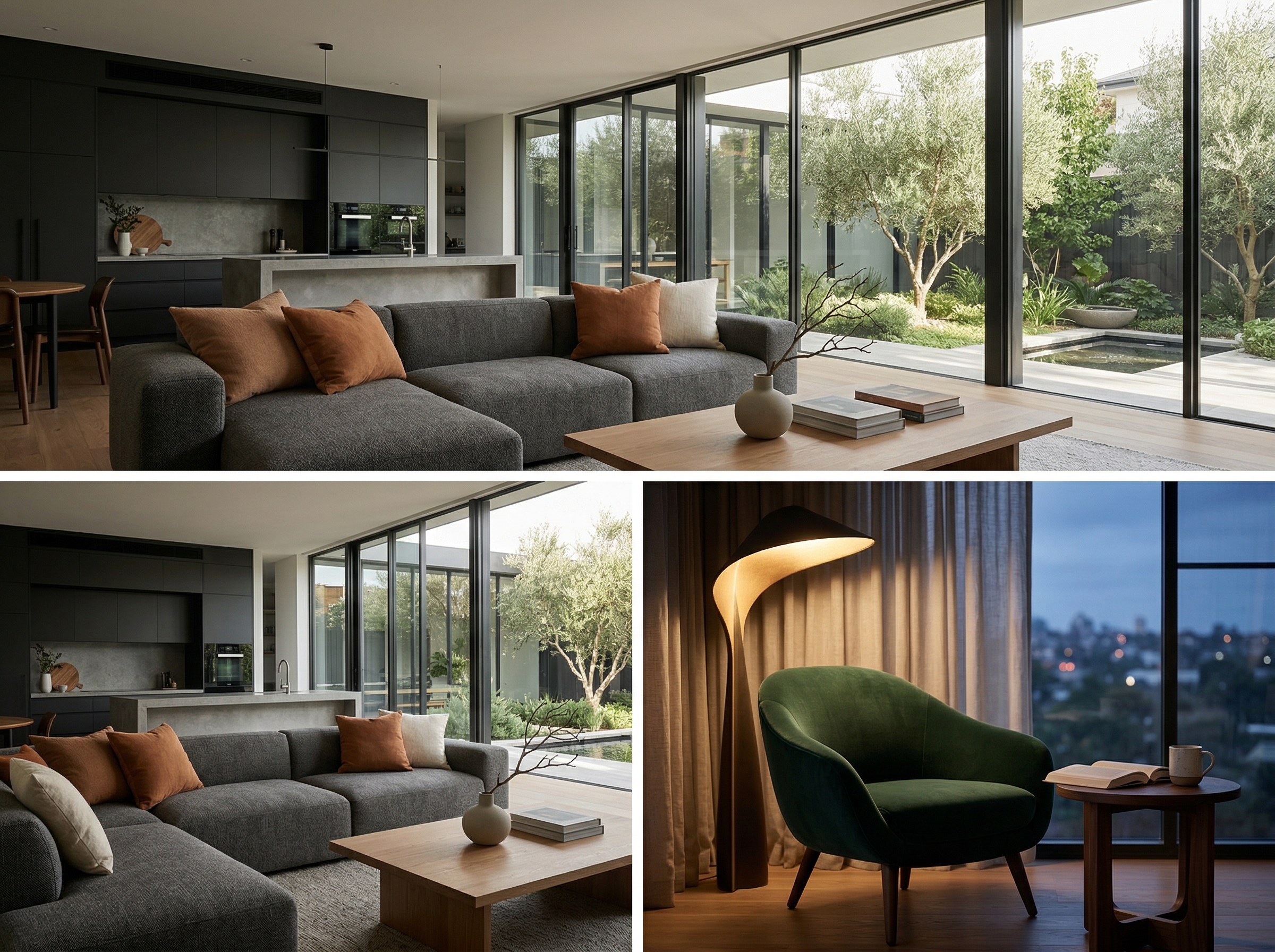 Modern Luxury Interior Living Space Collage