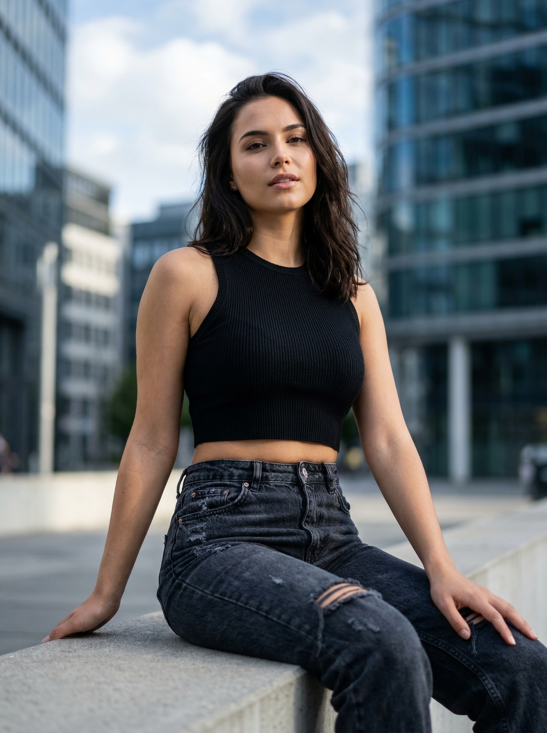 Confident Woman in Modern City Portrait