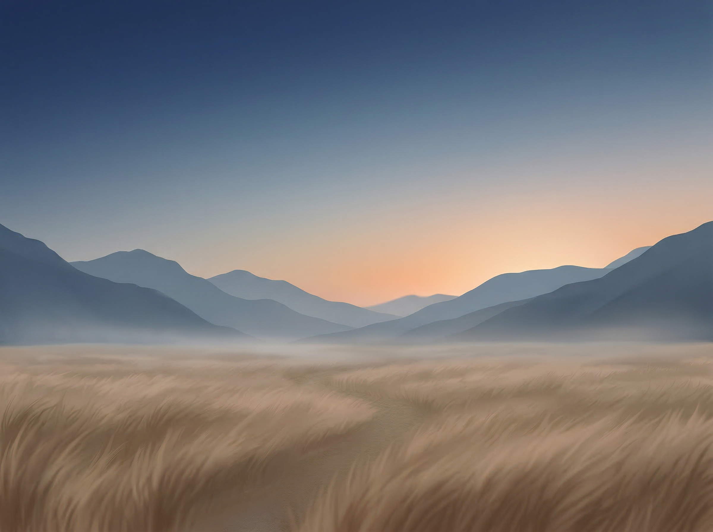 Misty Mountain Meadow at Sunrise