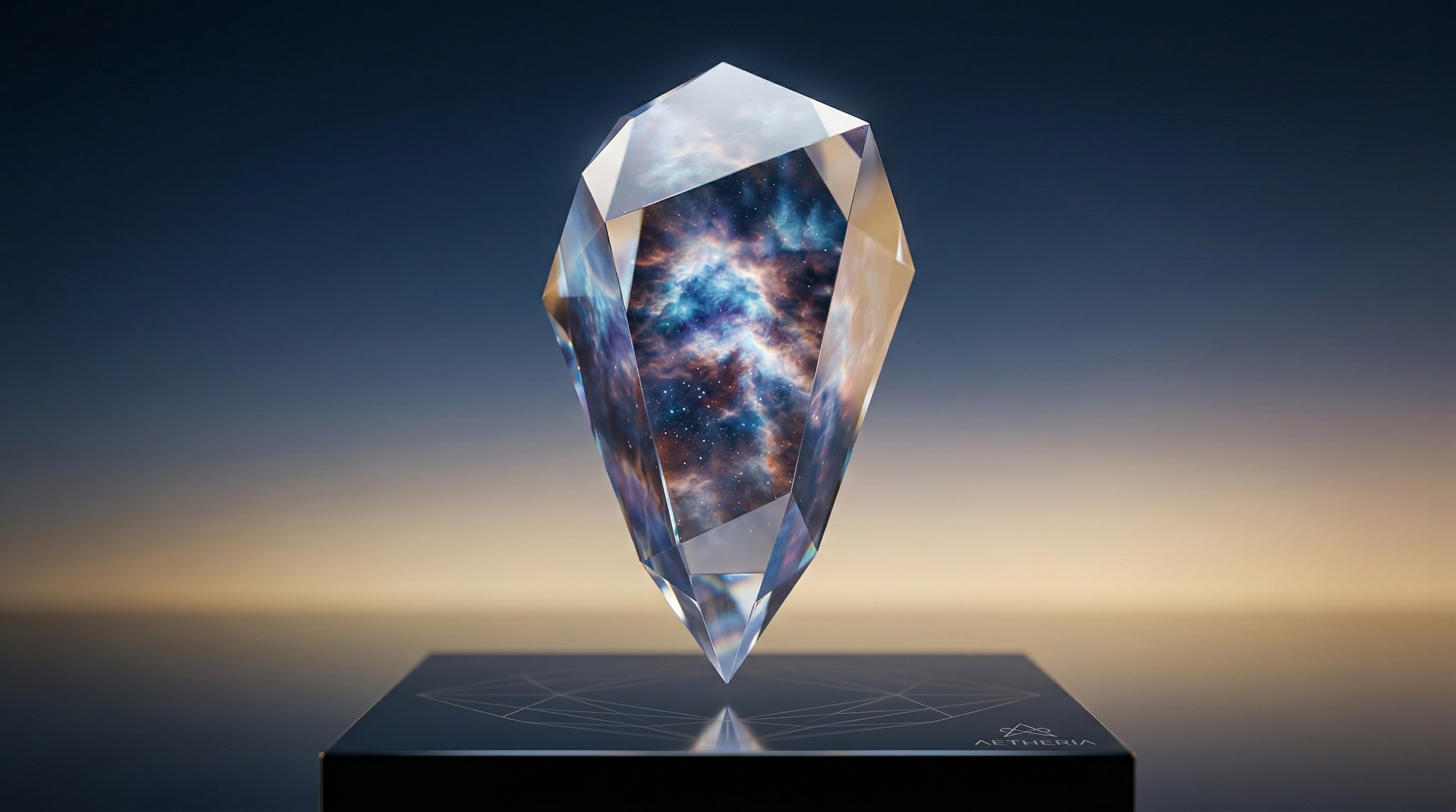 Floating Crystal with Nebula Core