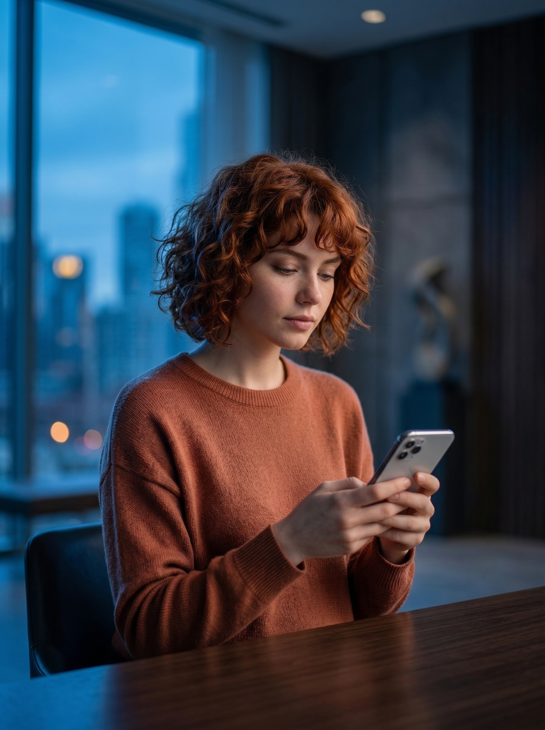 Young Woman Using Smartphone Indoors