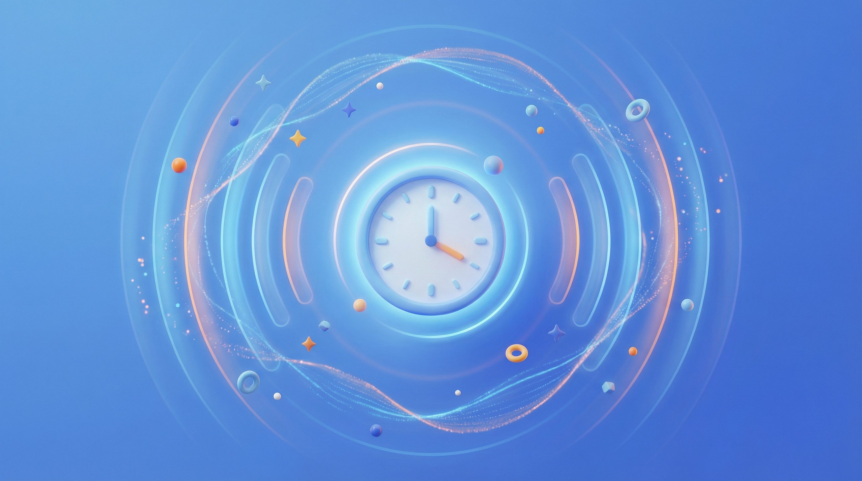 Abstract 3D Clock with Time Waves