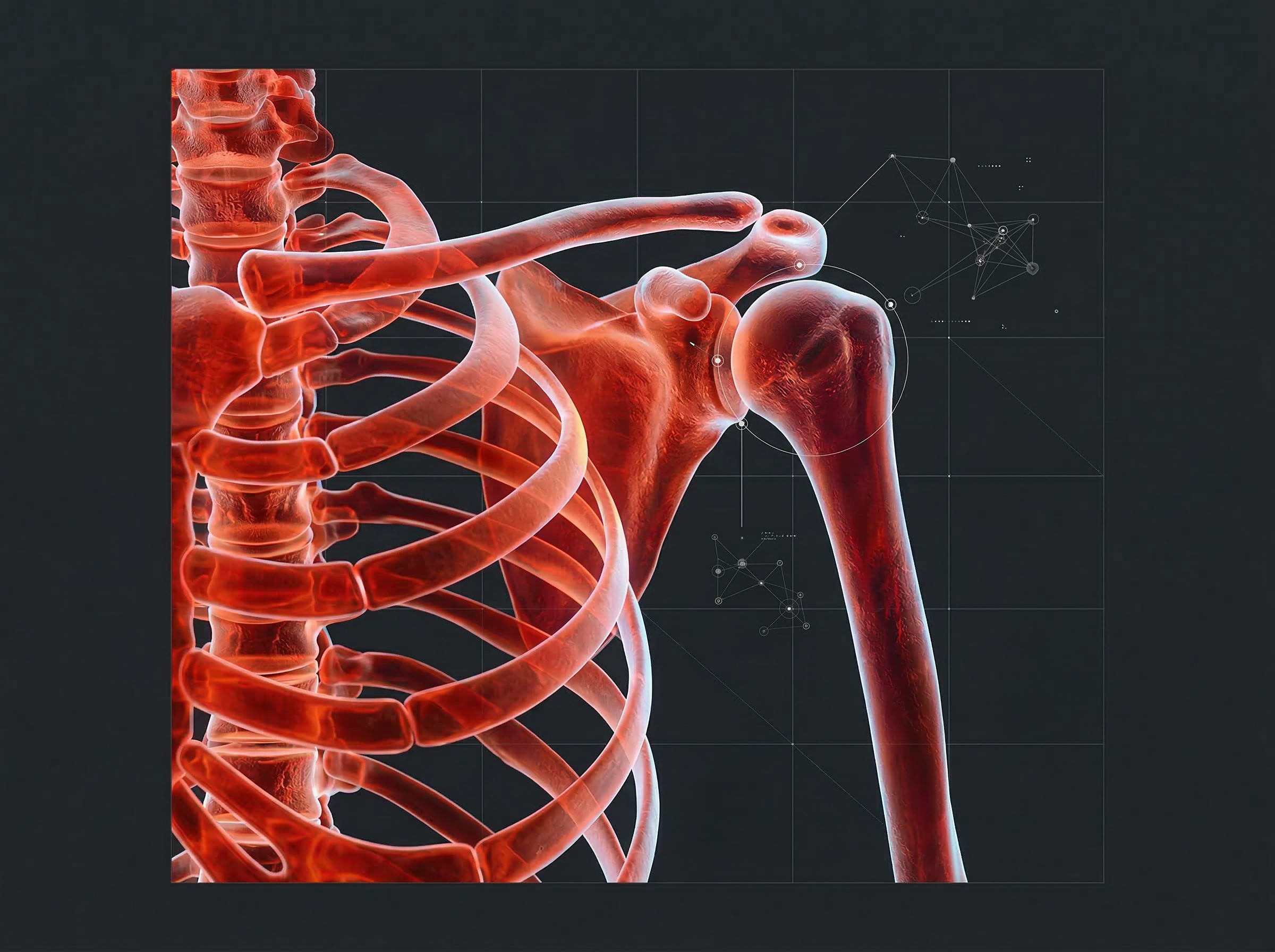 3D Medical Illustration of Shoulder Joint Anatomy