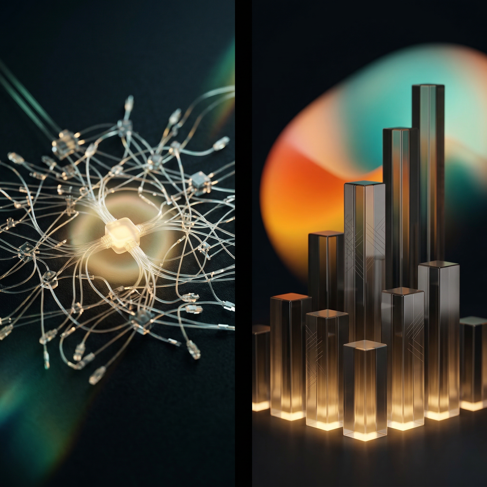 Futuristic Tech Network and Data Towers