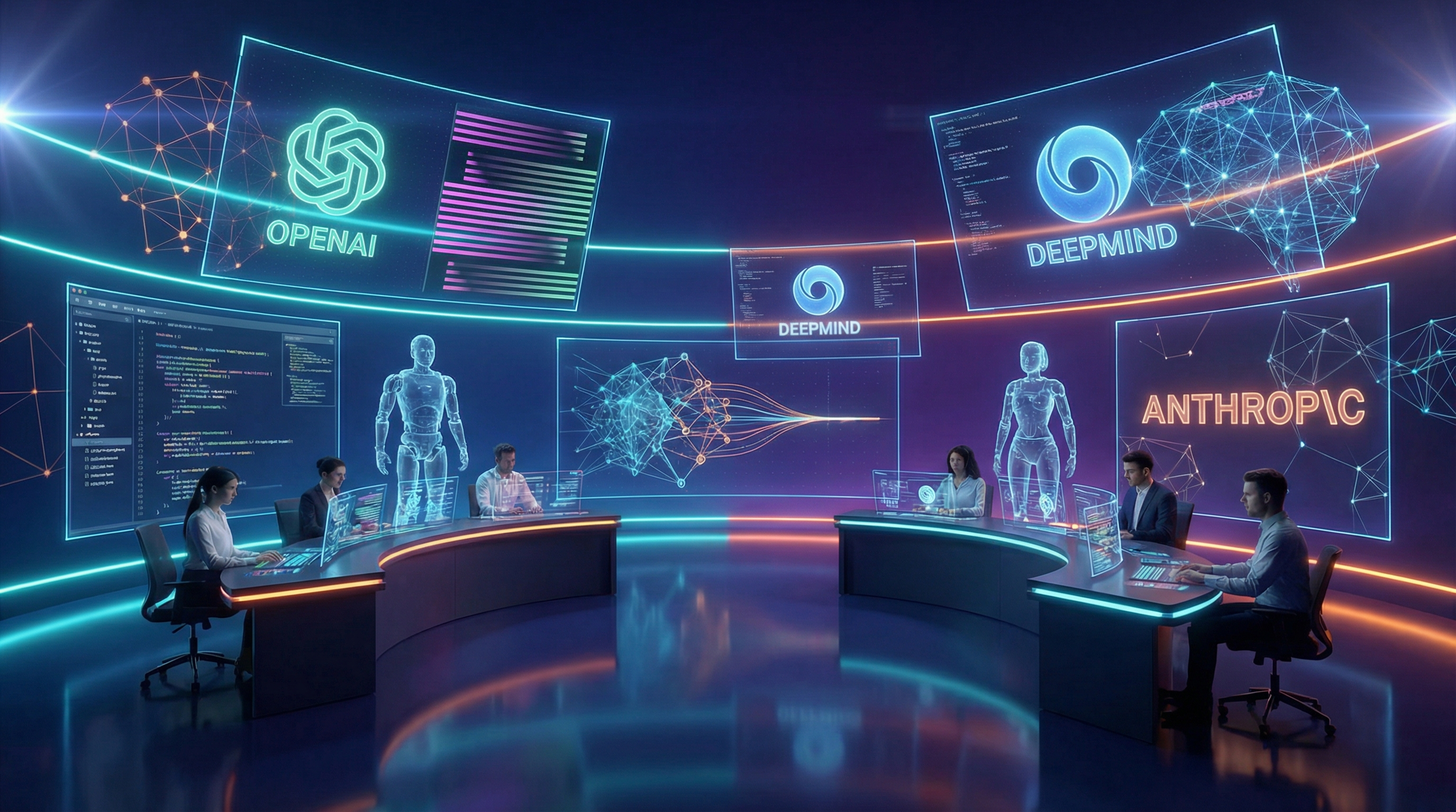 Futuristic AI Collaboration Control Room
