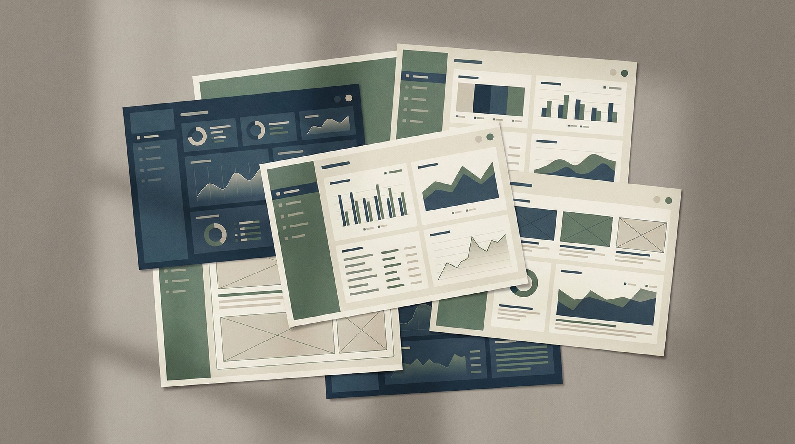 Abstract dashboard analytics mockups