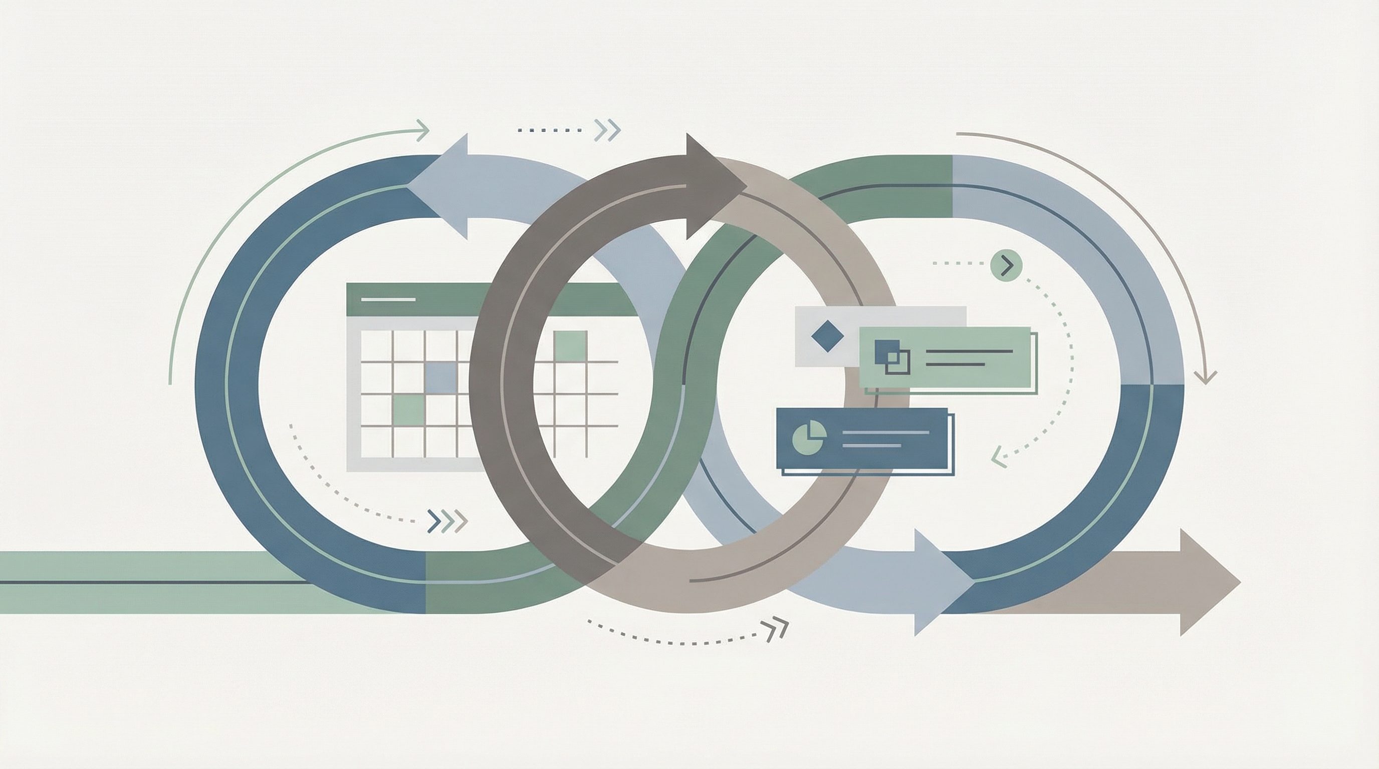 Abstract workflow and process cycle illustration