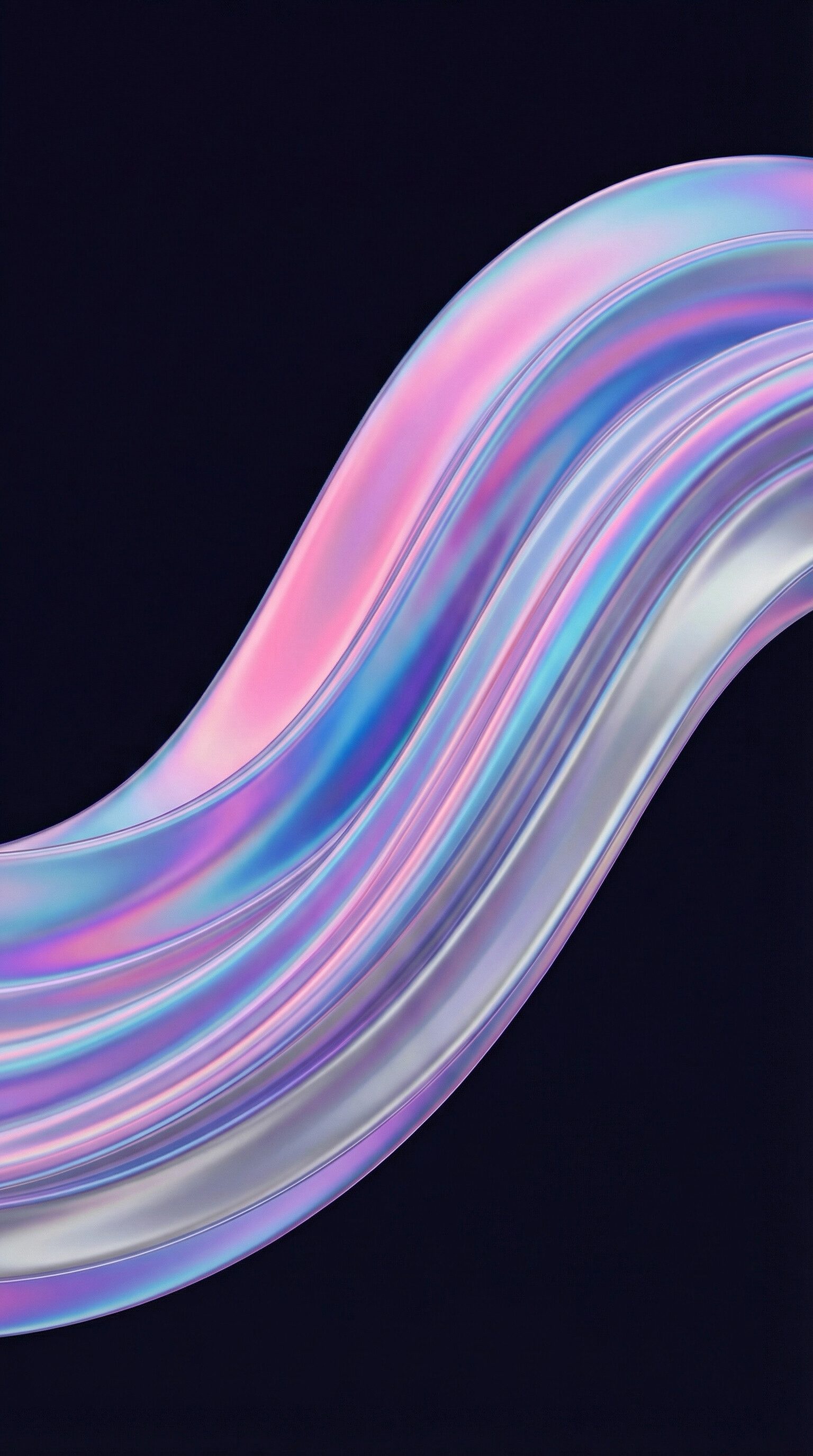 Iridescent wave on dark background