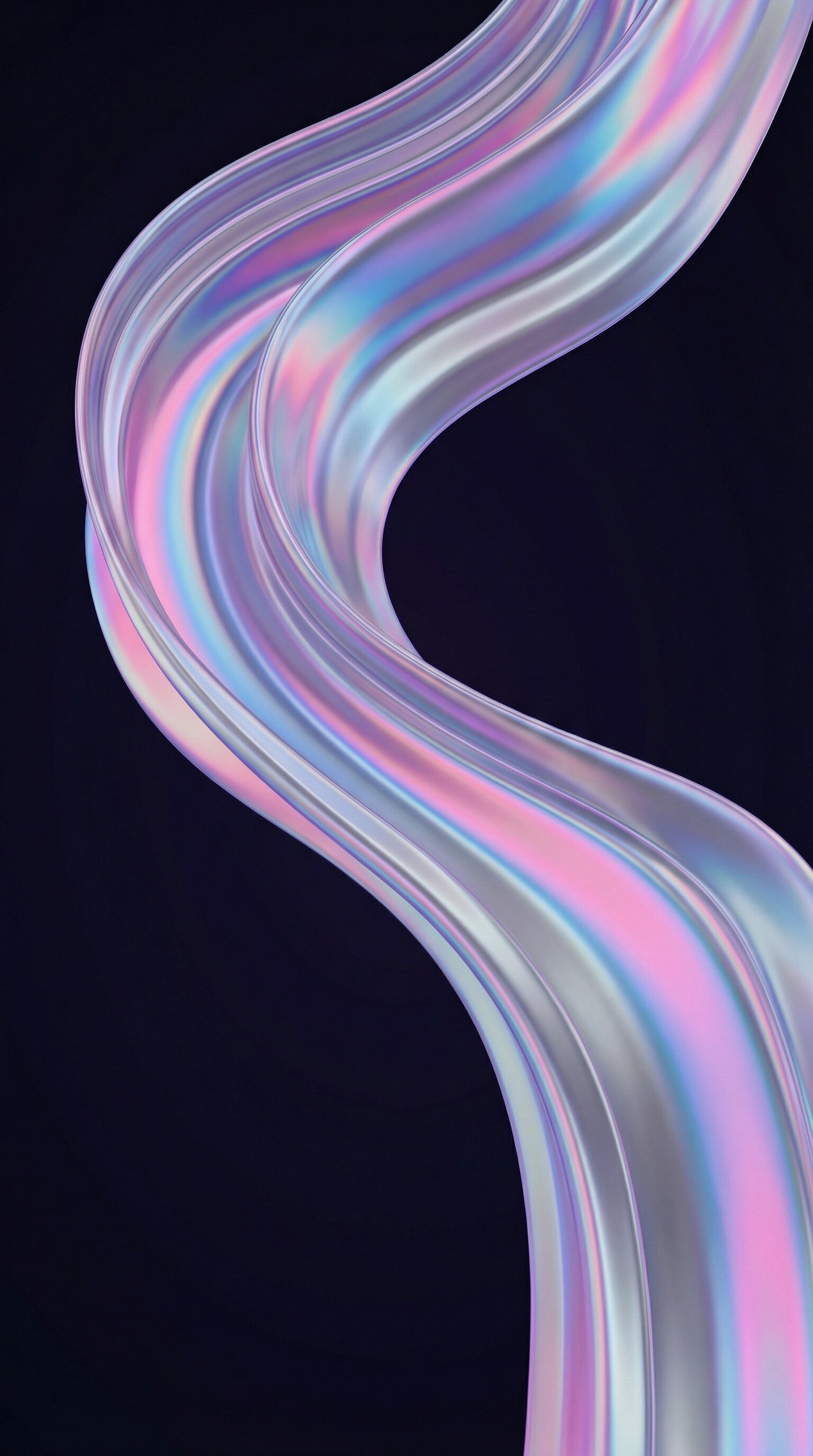 Iridescent Ribbon on Dark Background