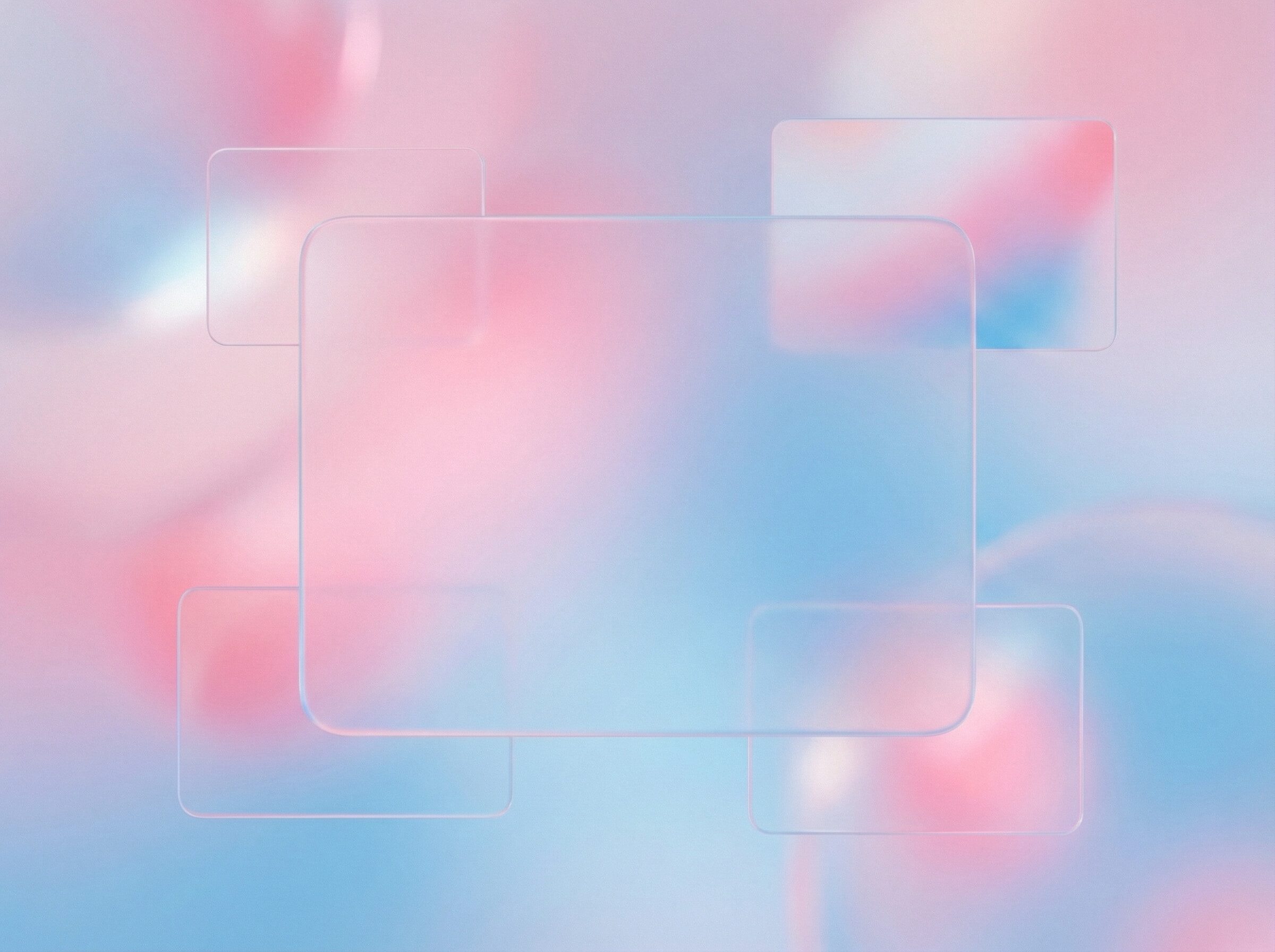Soft pastel gradient with glassmorphism panels