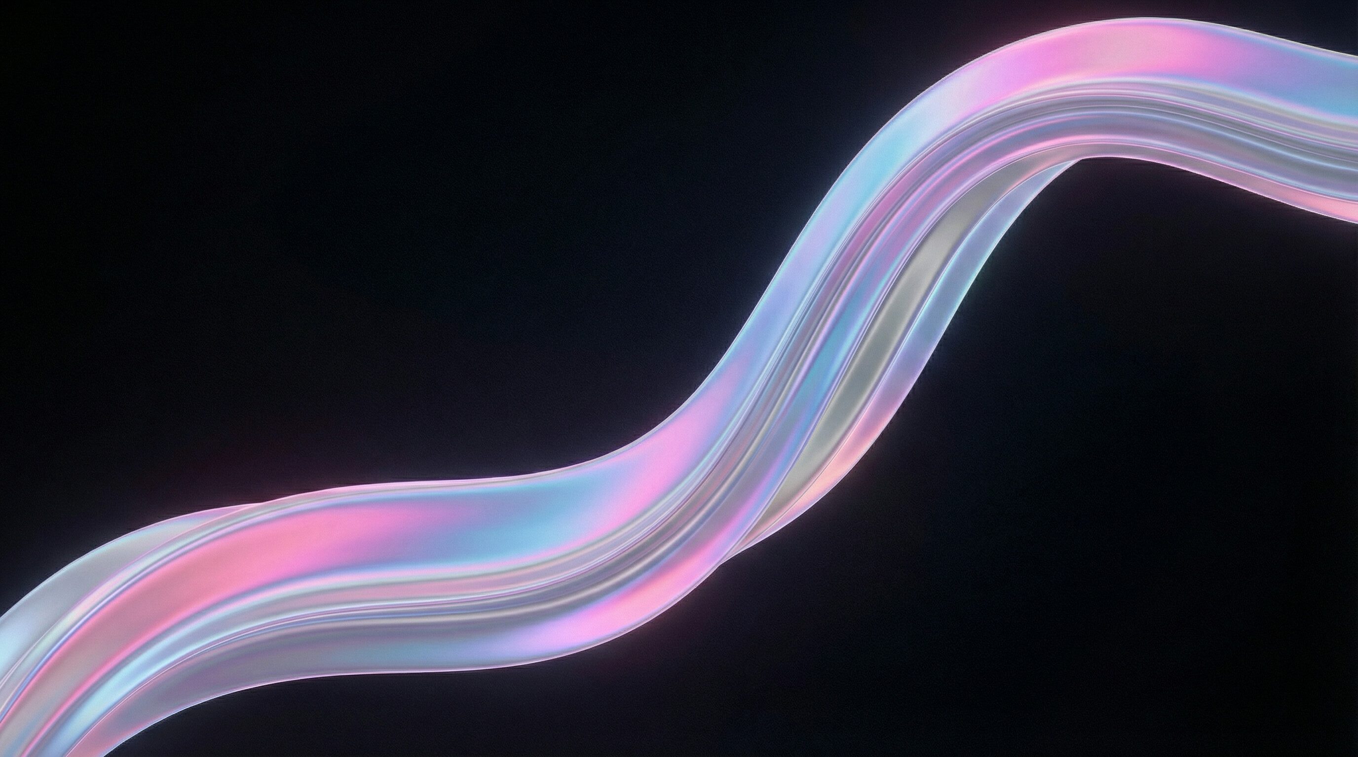Iridescent Ribbon on Dark Background