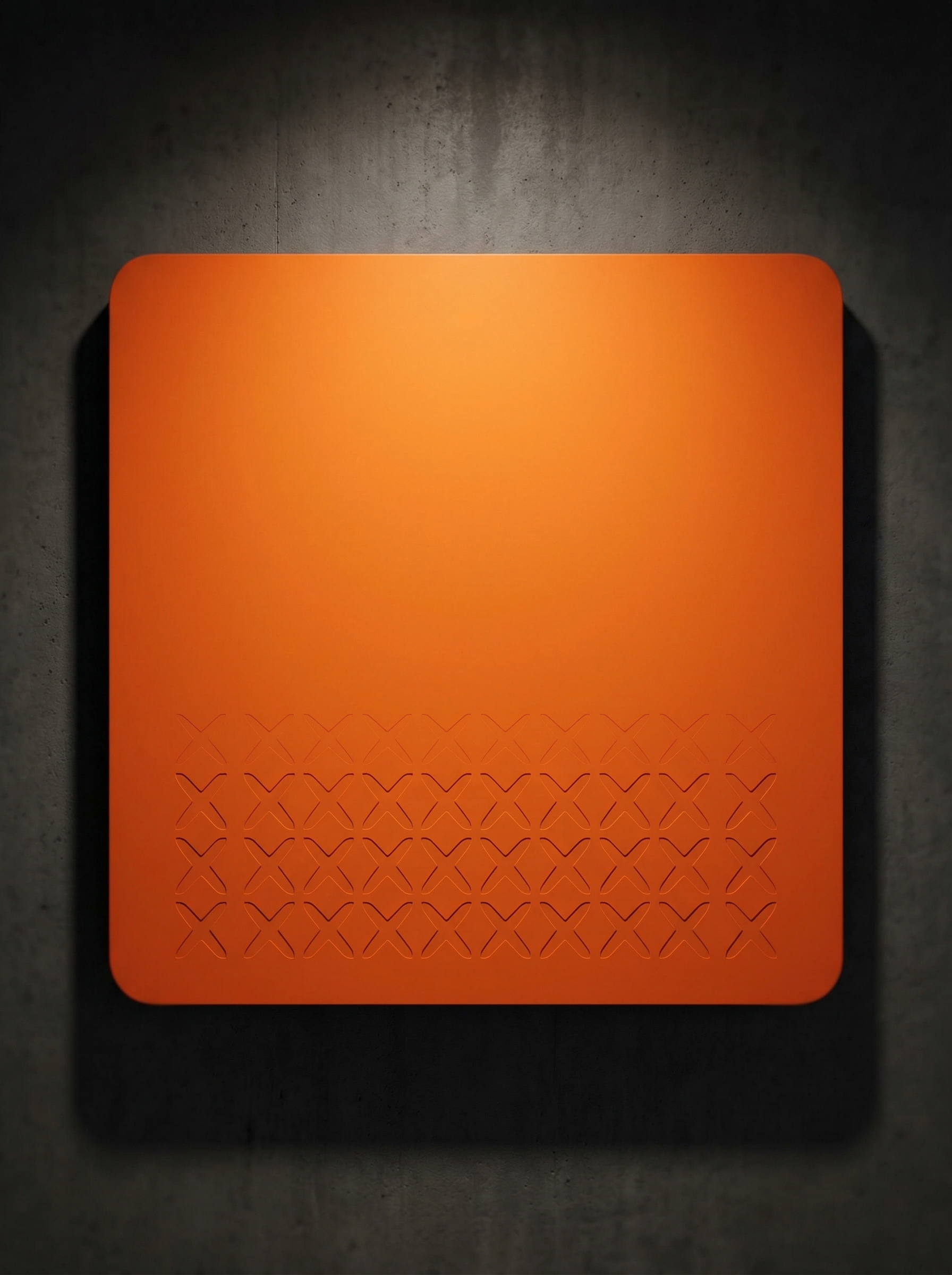 Orange Minimal Panel on Dark Concrete