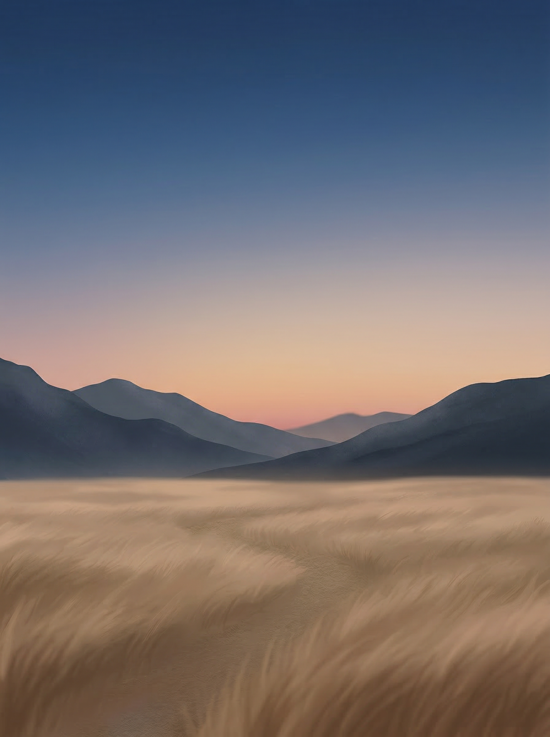 Minimal Mountain Landscape at Sunset