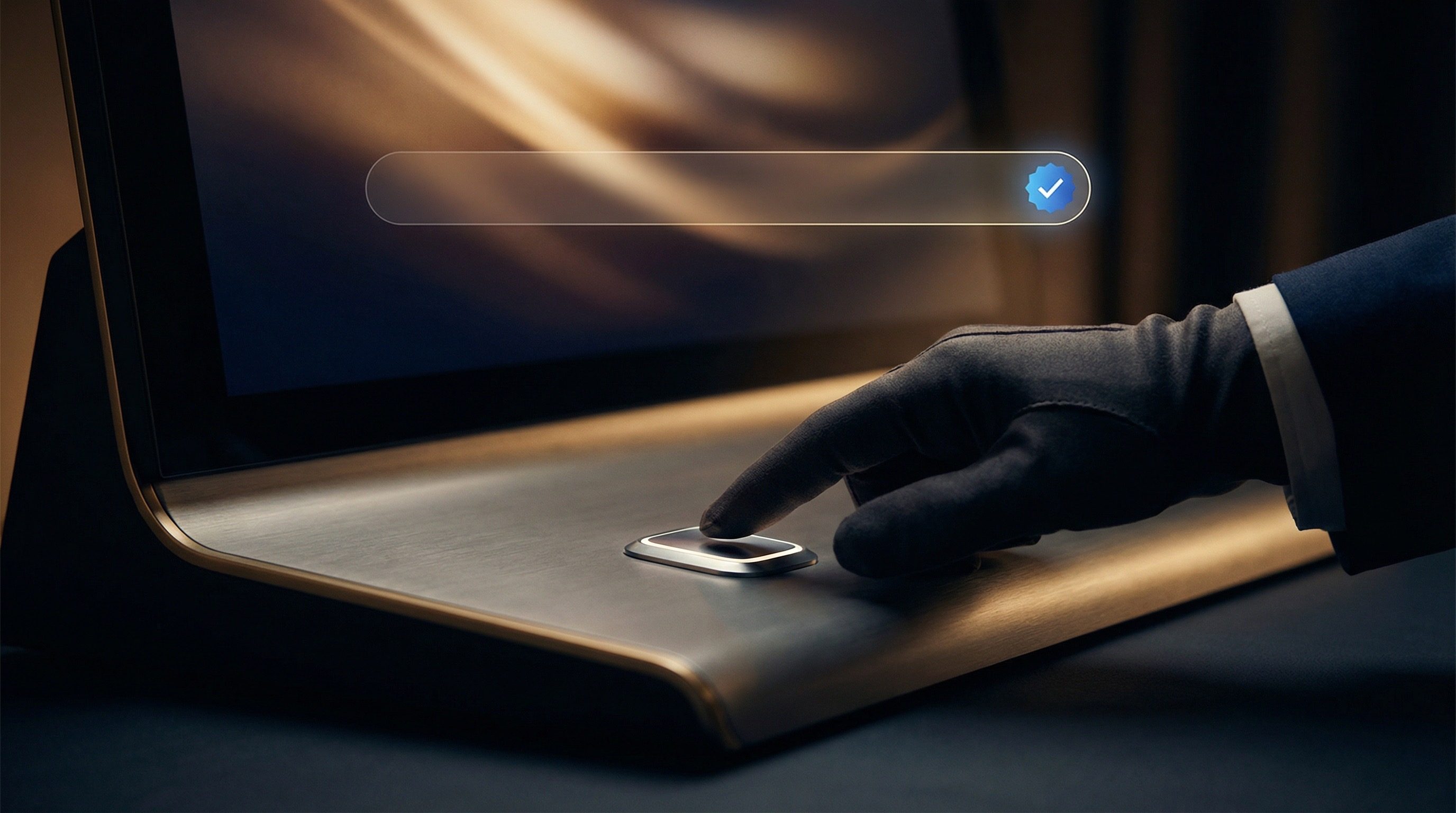 Gloved Hand Using Fingerprint Scanner