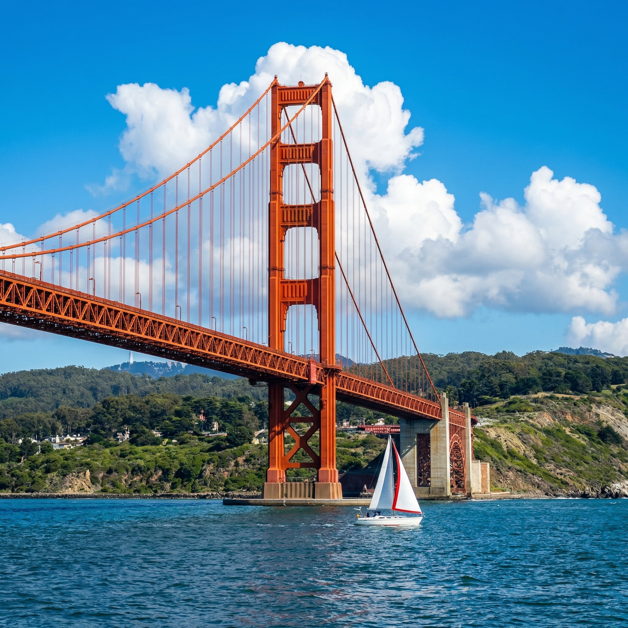 Golden Gate Bridge with Sailboat