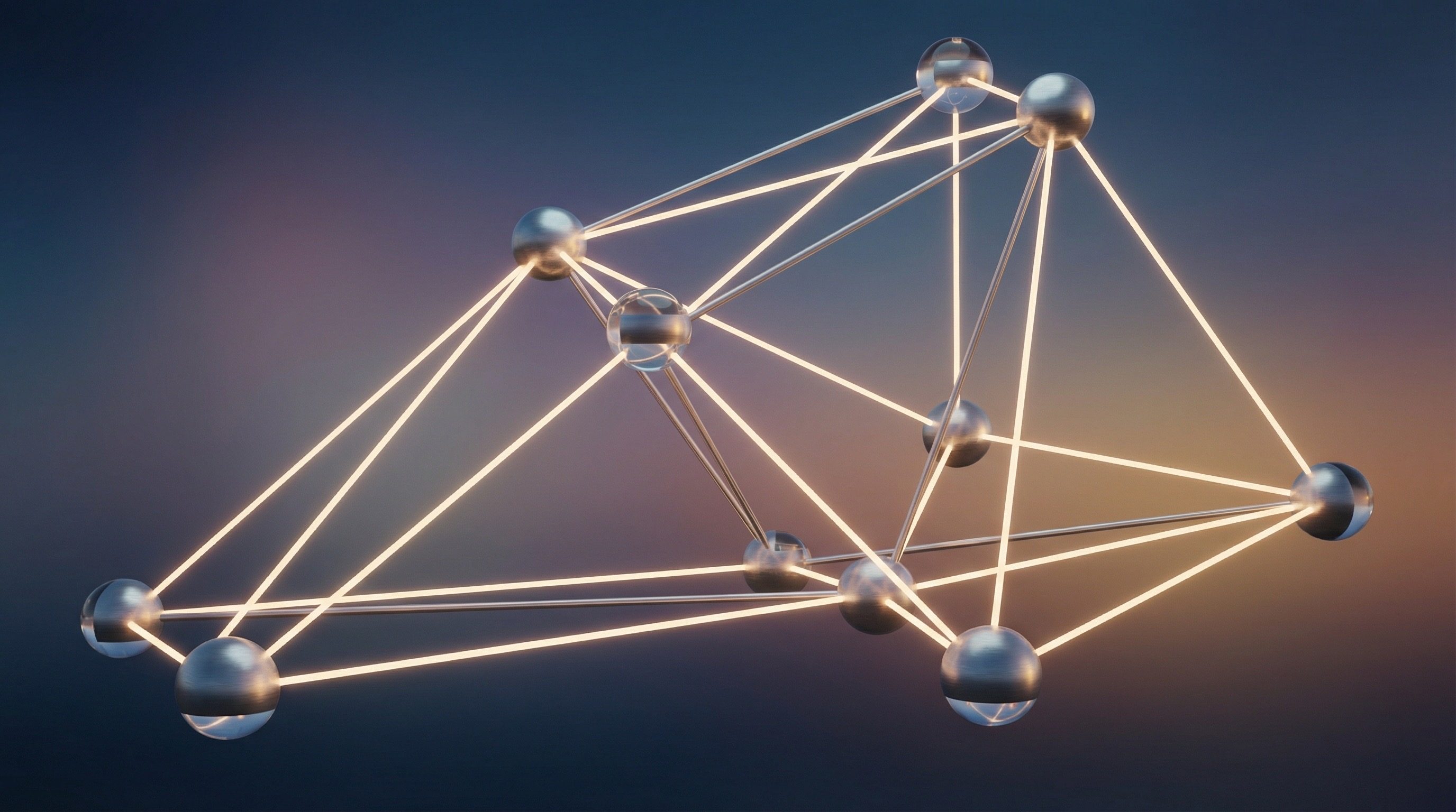 Futuristic glowing network structure