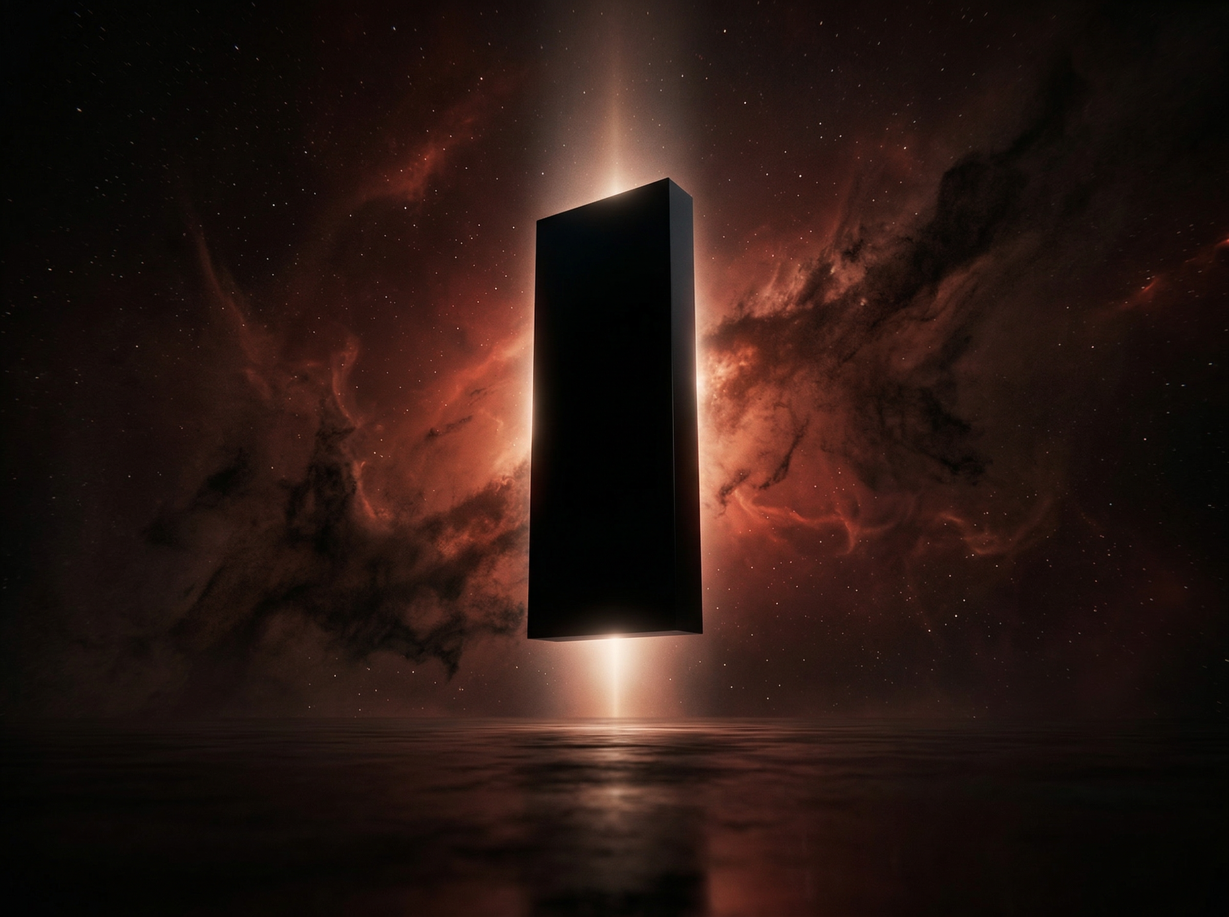 Monolith Floating in Cosmic Nebula