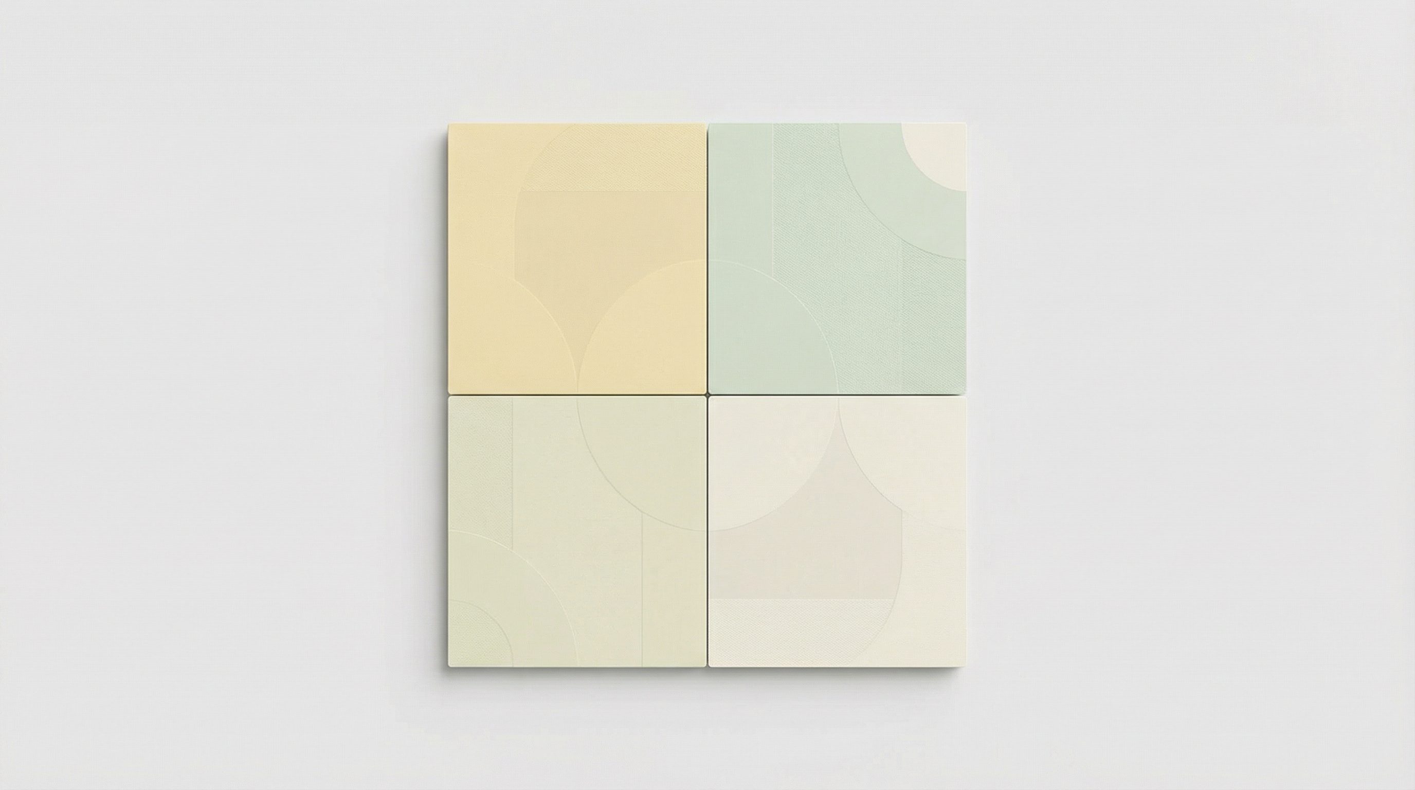 Minimal pastel geometric wall tiles
