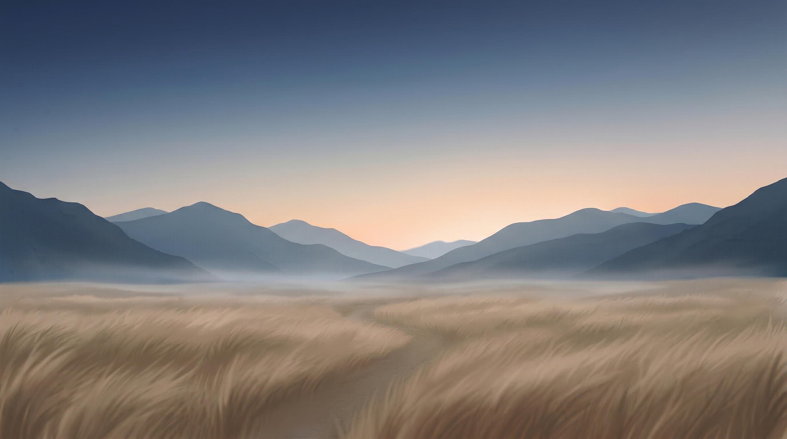 Misty Mountain Meadow at Sunrise