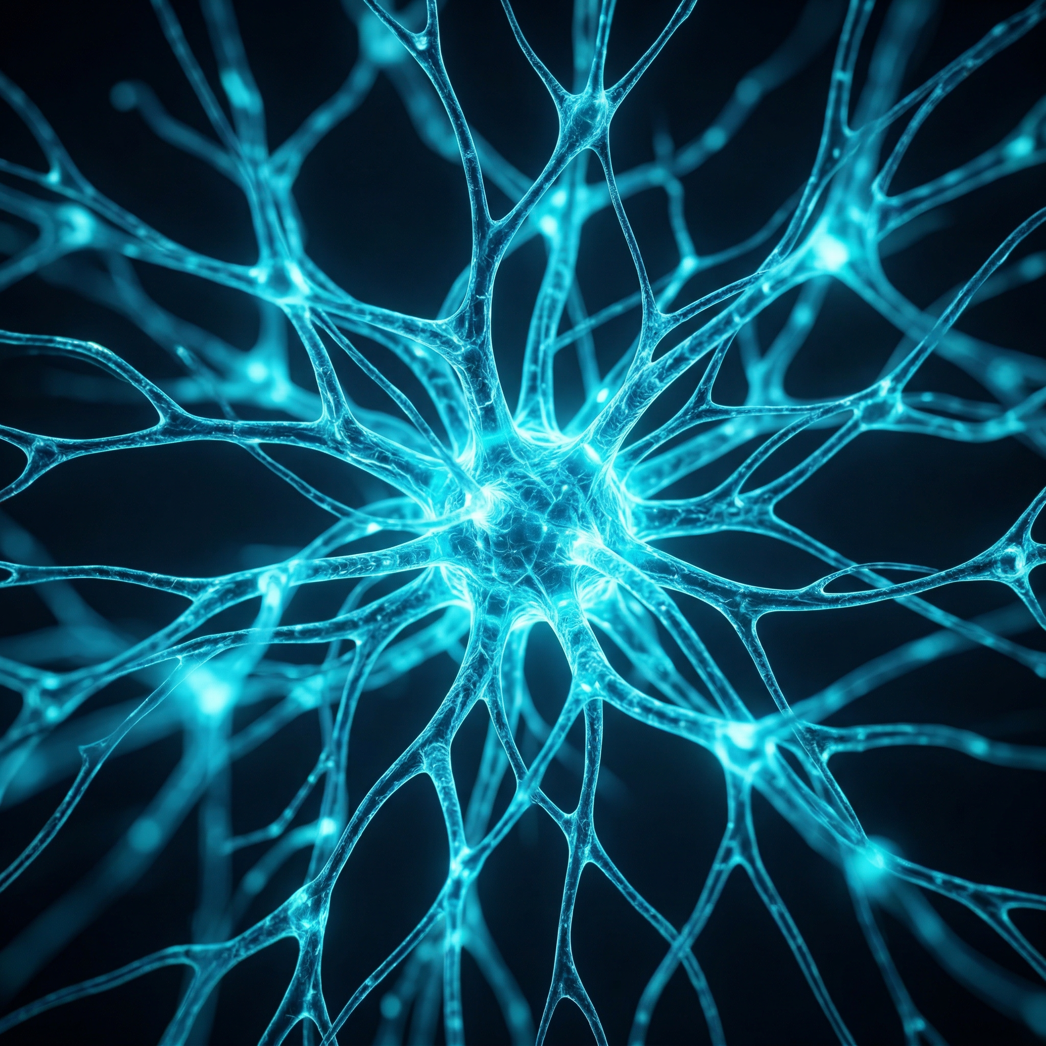 Glowing Neural Network Close-Up