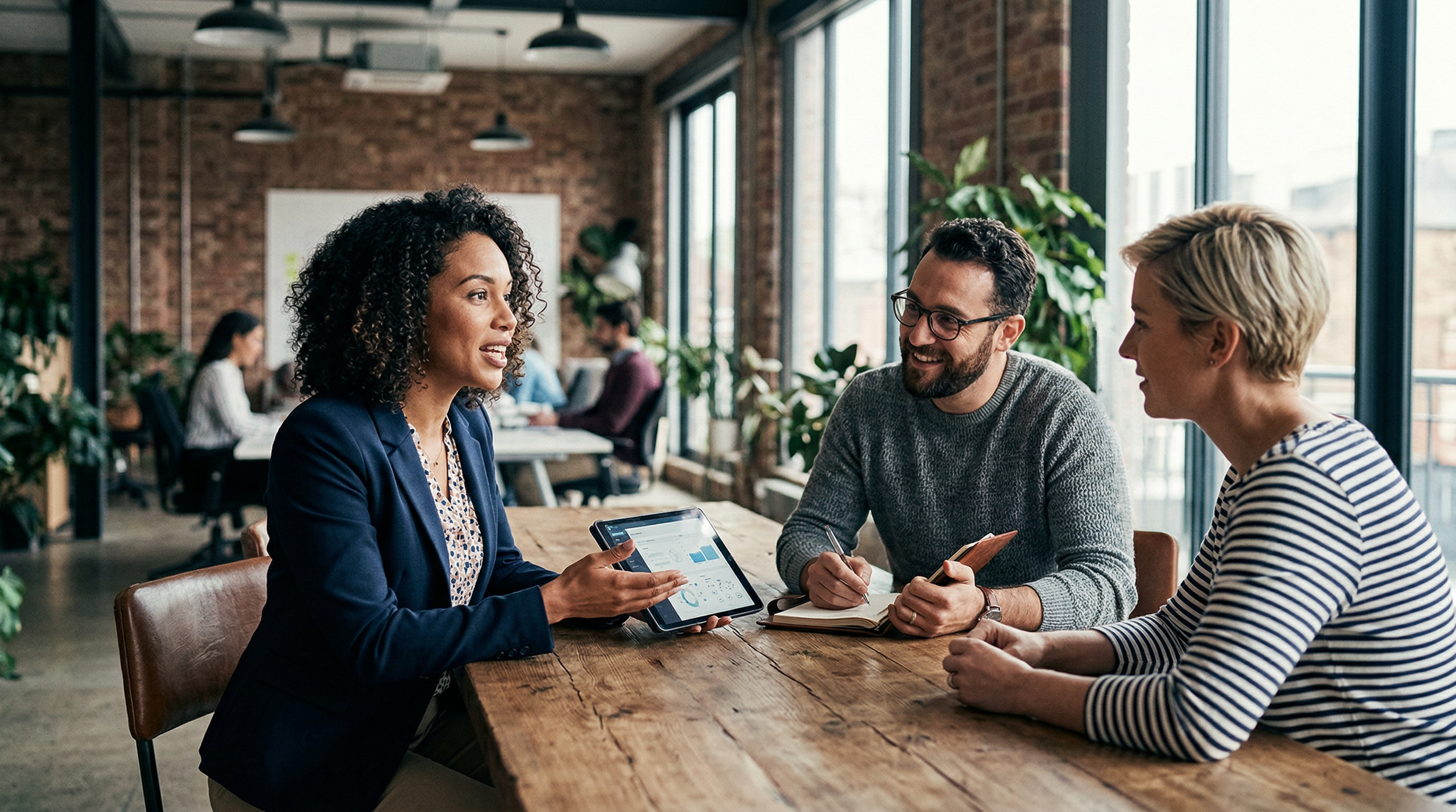 Team Meeting in Modern Loft Office