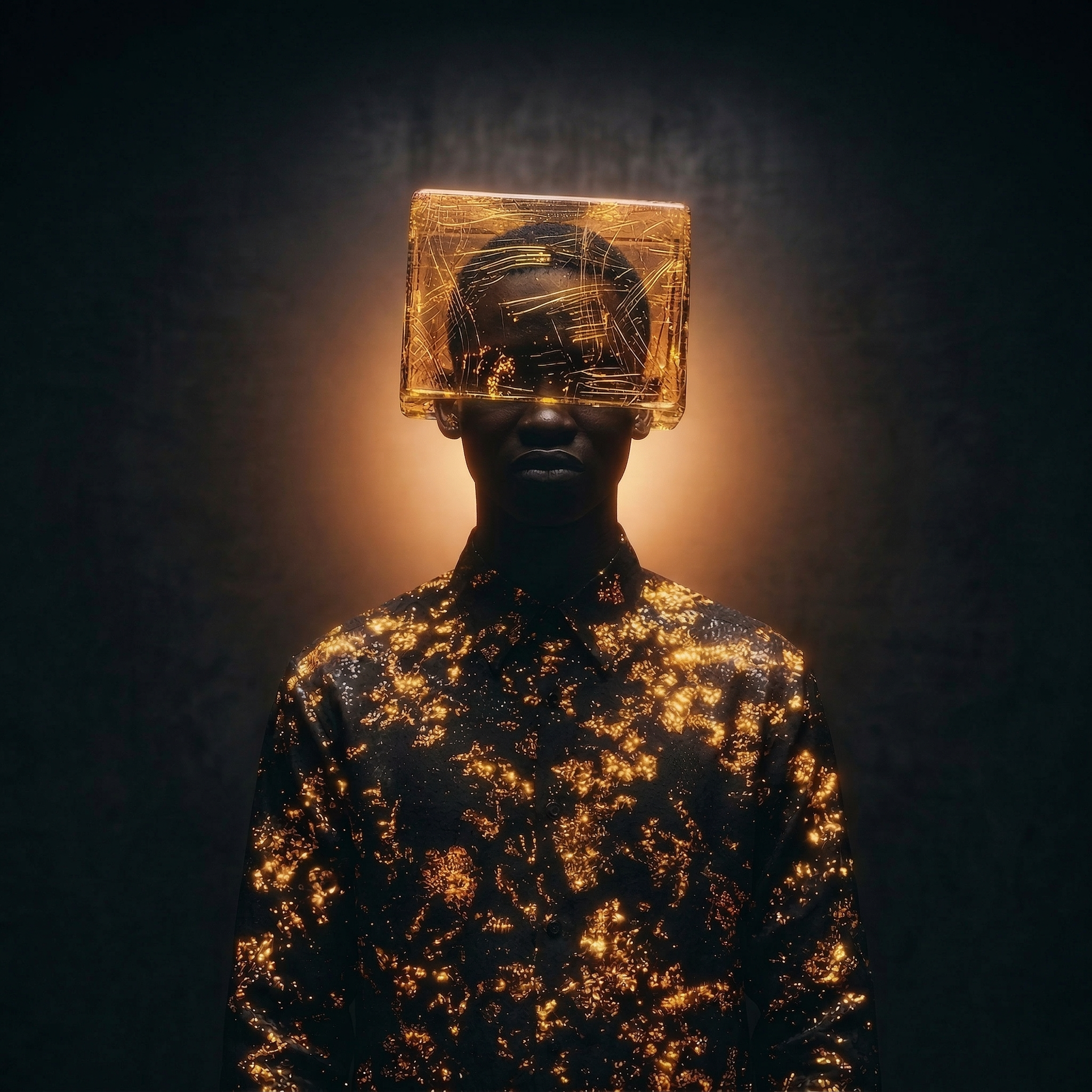 Futuristic Portrait with Glowing Visor