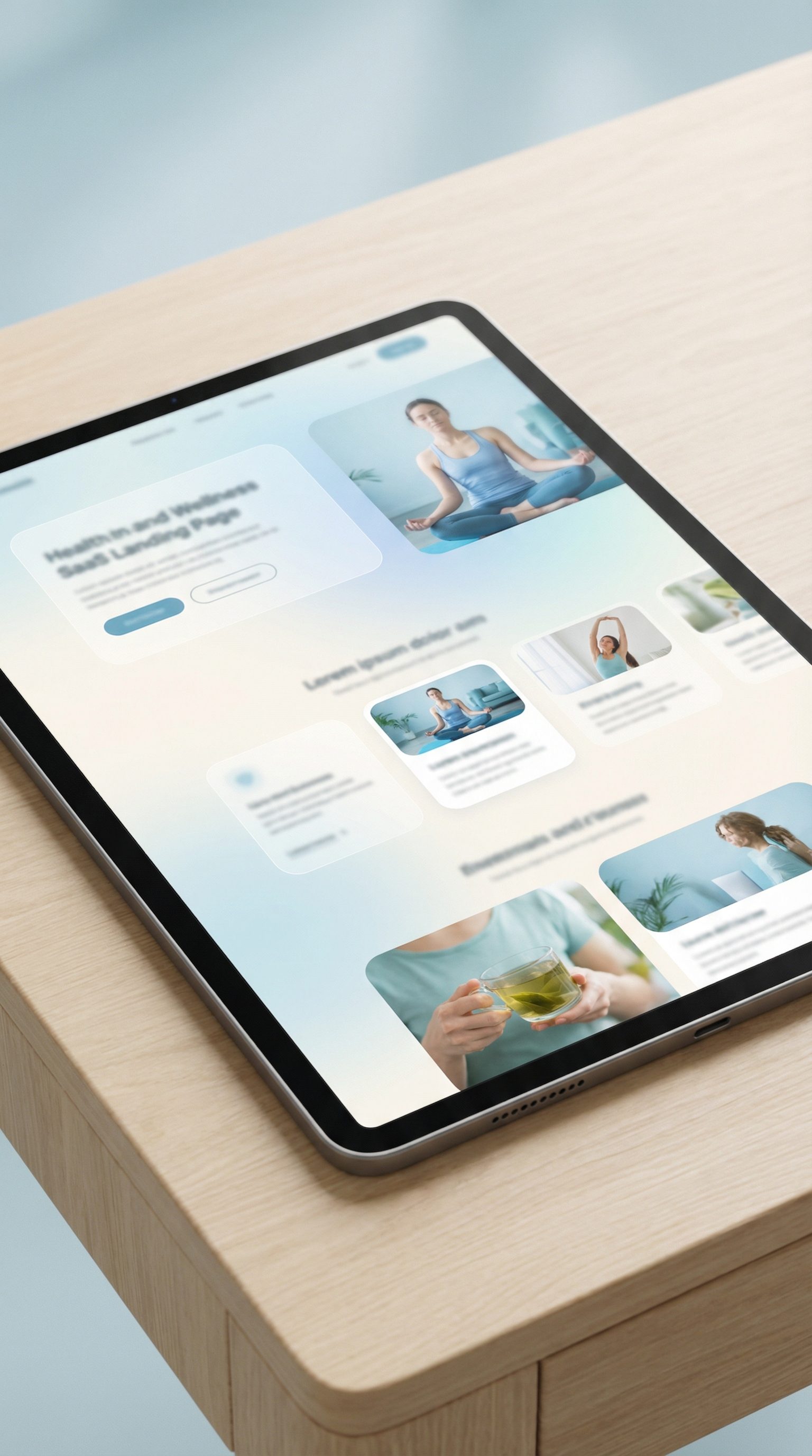 Tablet Displaying Wellness Website Mockup