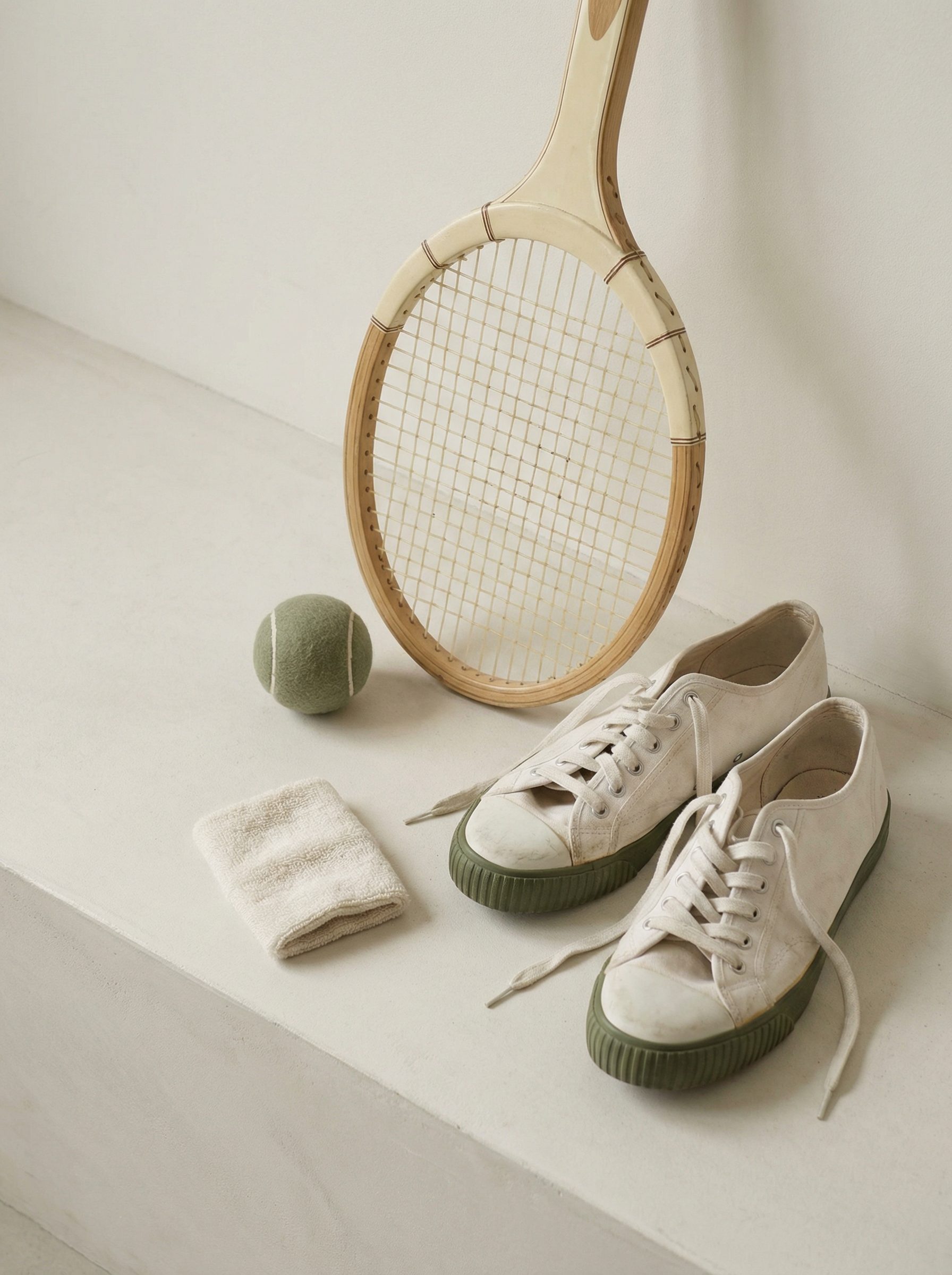 Minimal tennis gear still life