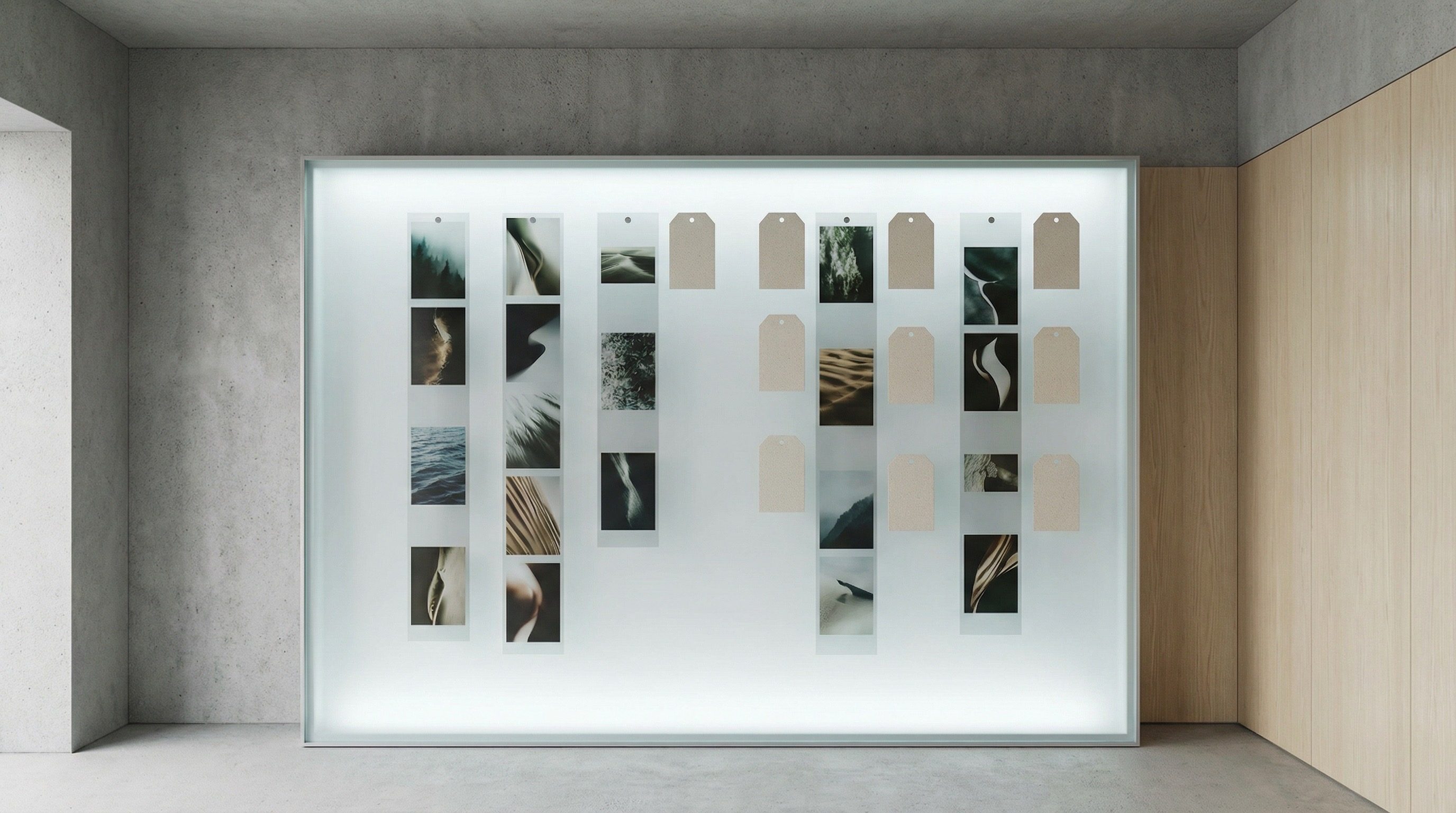 Minimal gallery wall with abstract landscape prints