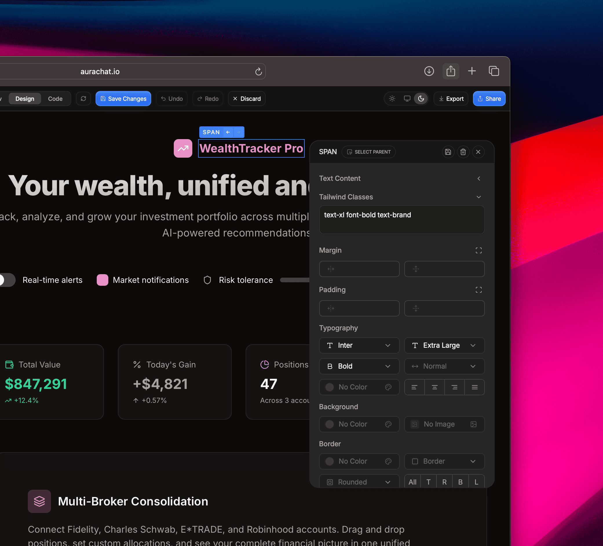 Introducing Design Mode: Tailwind Code Made Visual! feature 2