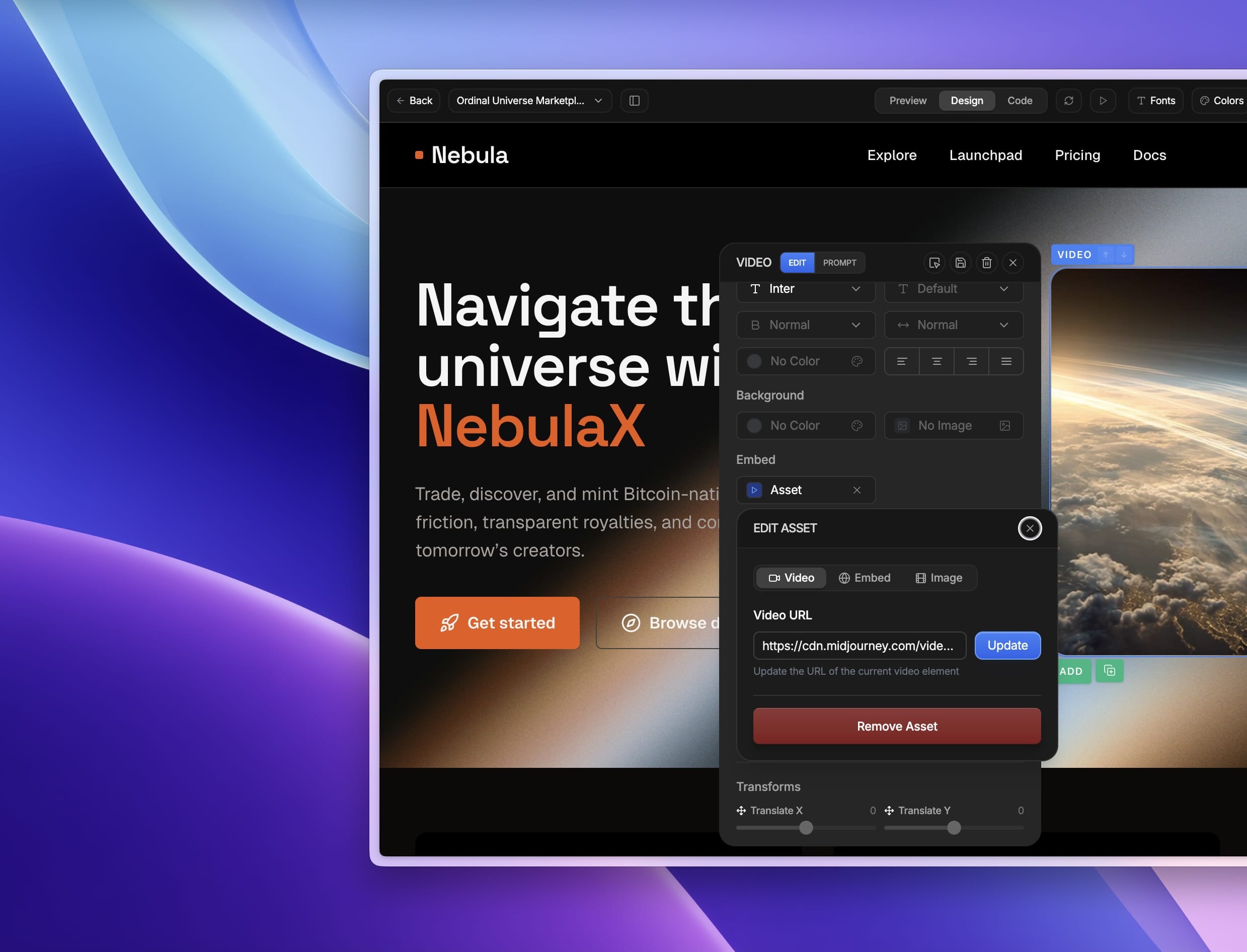 Aura.build, Video/Embed Elements, Hue/Blur, Labels & Scroll Fix main feature