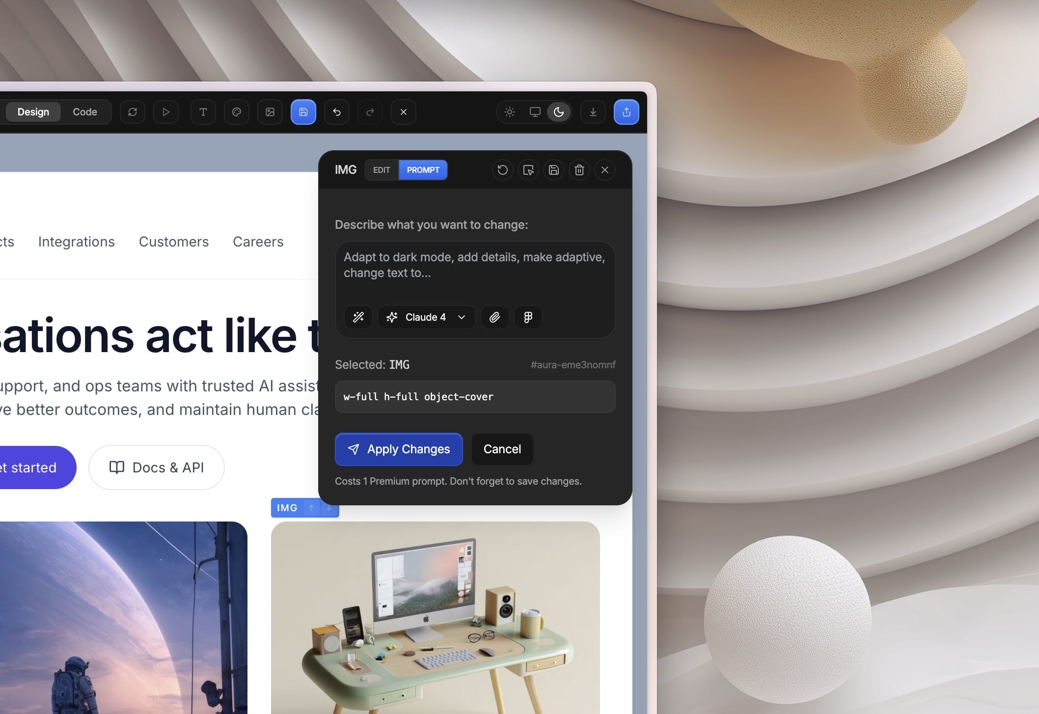 GPT-5, Faster Aura, More Tokens and Many Design Mode Improvements feature 1