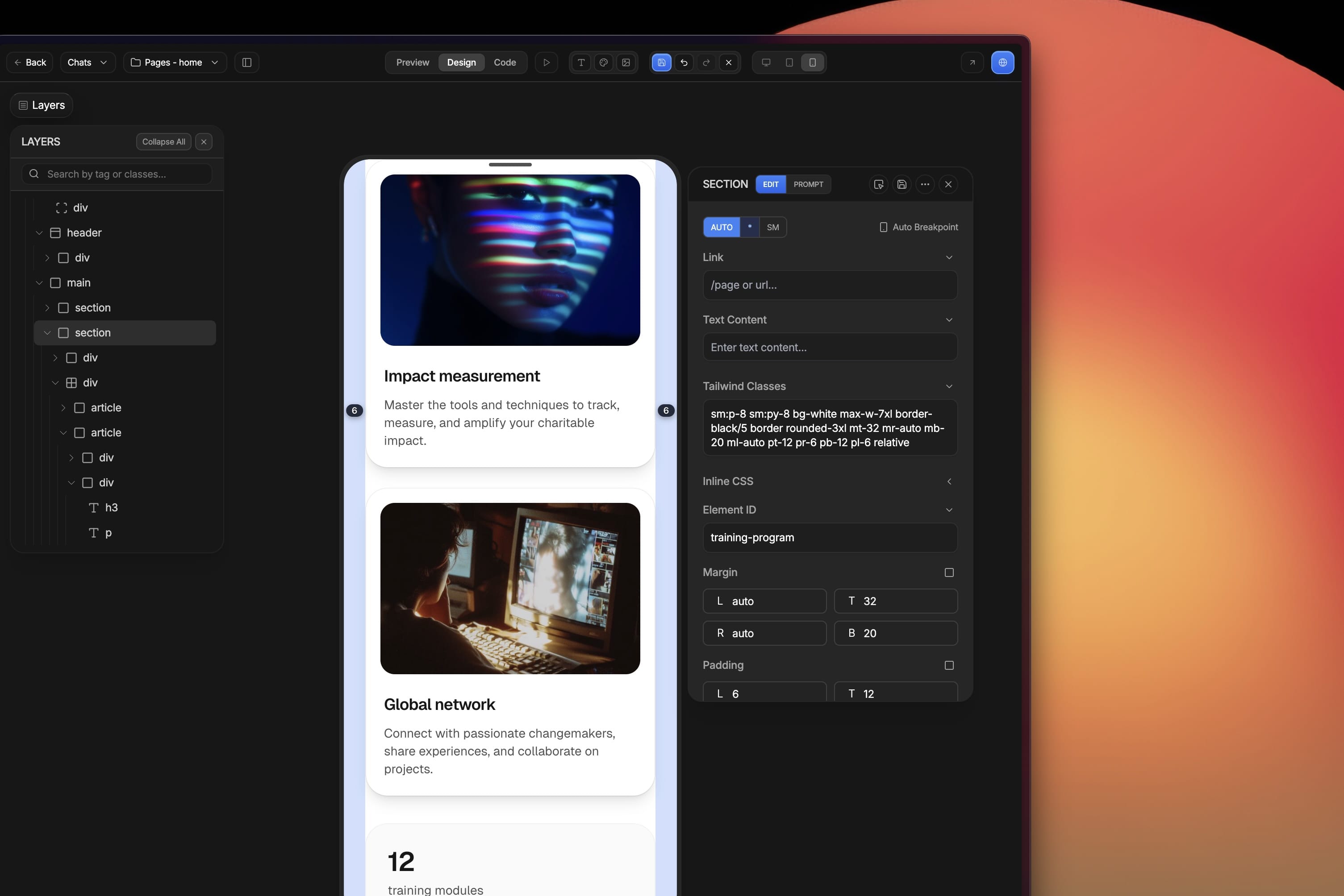 Auto Breakpoints, Measurement Overlays & Mobile Design Mode feature 1