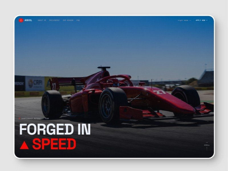 Preview for Motorsport Racing Landing Page Template